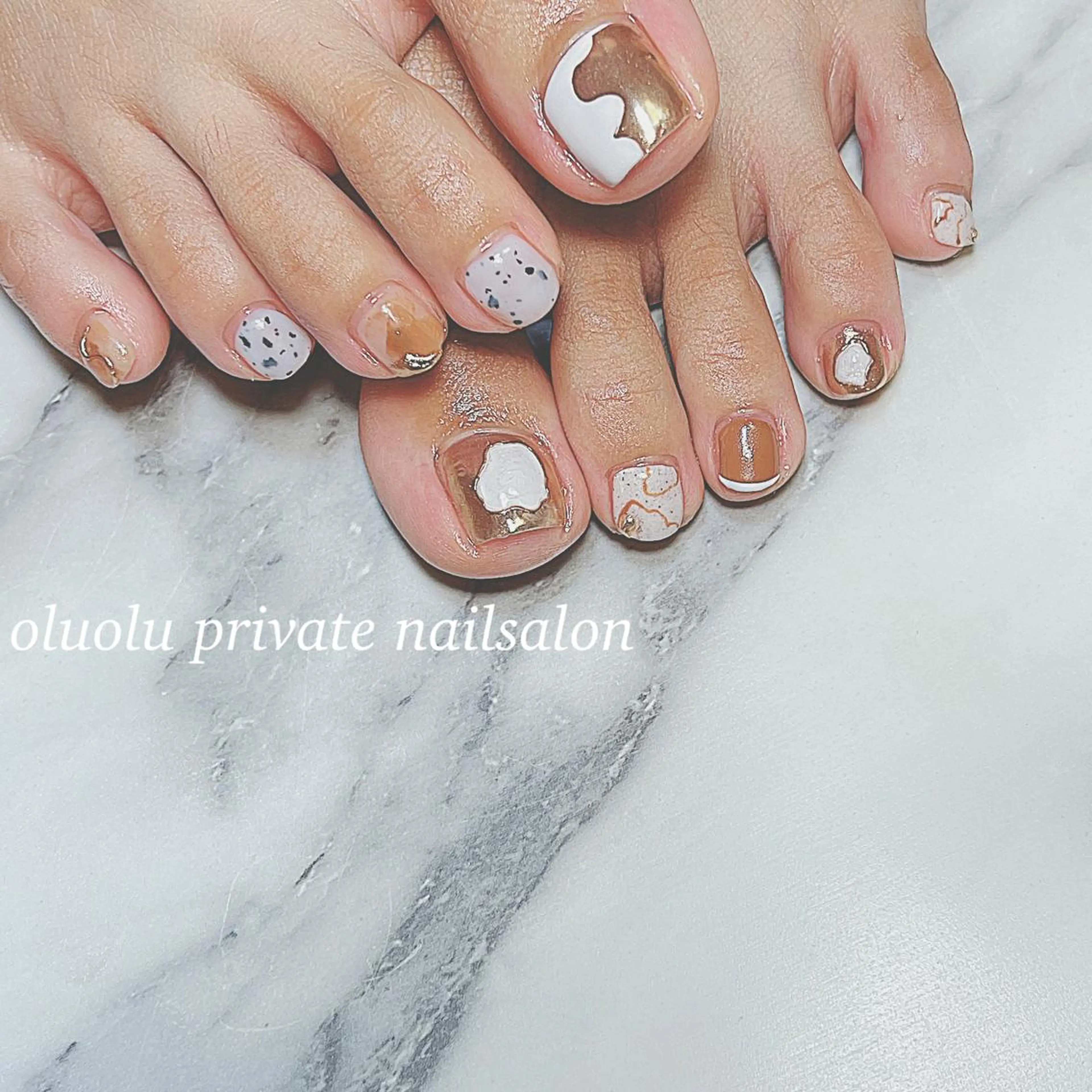 ネイル アートネイル フットネイル ジェルネイル ニュアンスネイル ぷっくりネイル フットネイル 大村 紬華のネイルデザイン