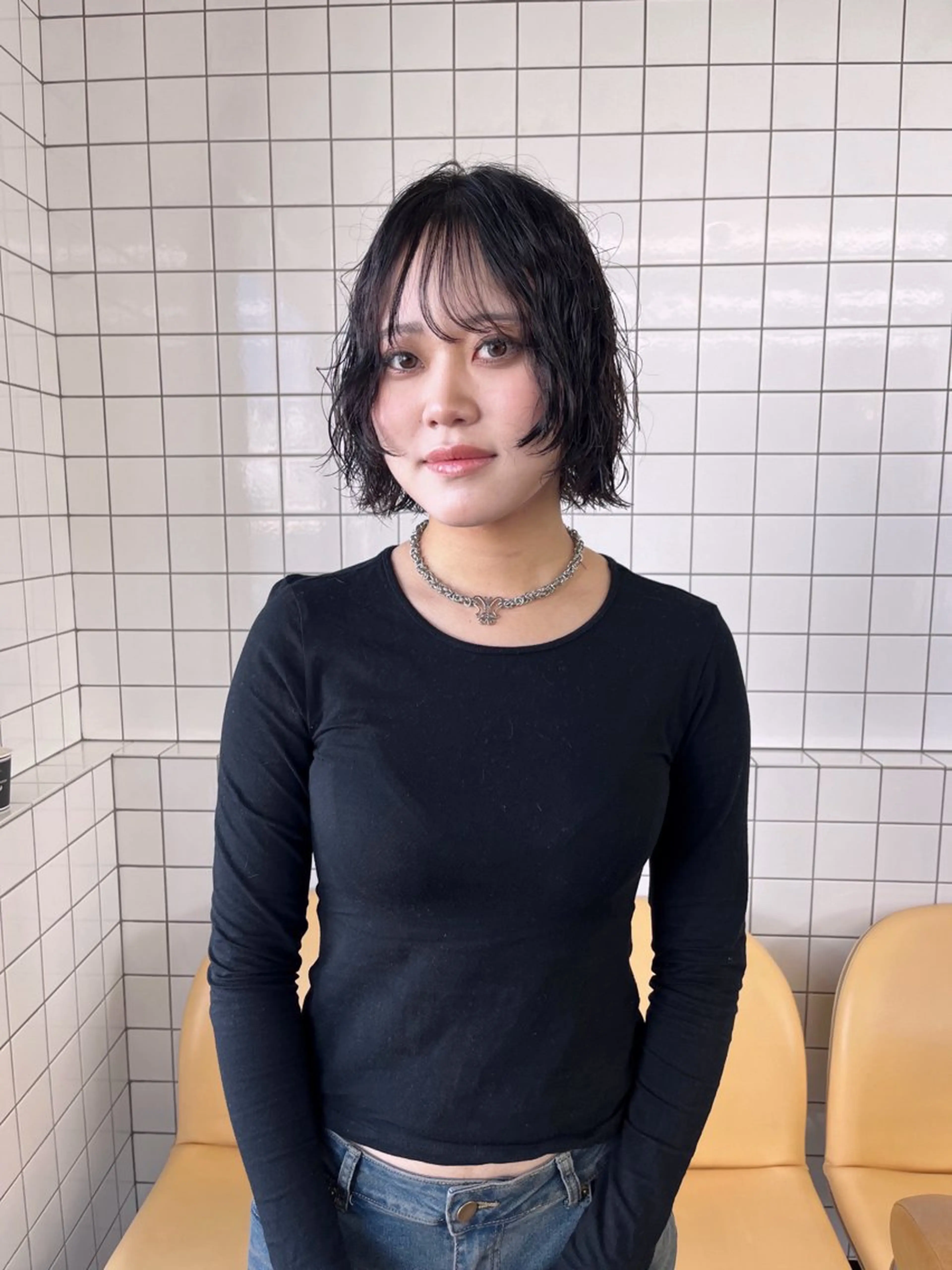 ショート パーマ ボブ ニュアンスパーマ カット パーマ ボブパーマ/パーマ ウルフパーマのヘアスタイル