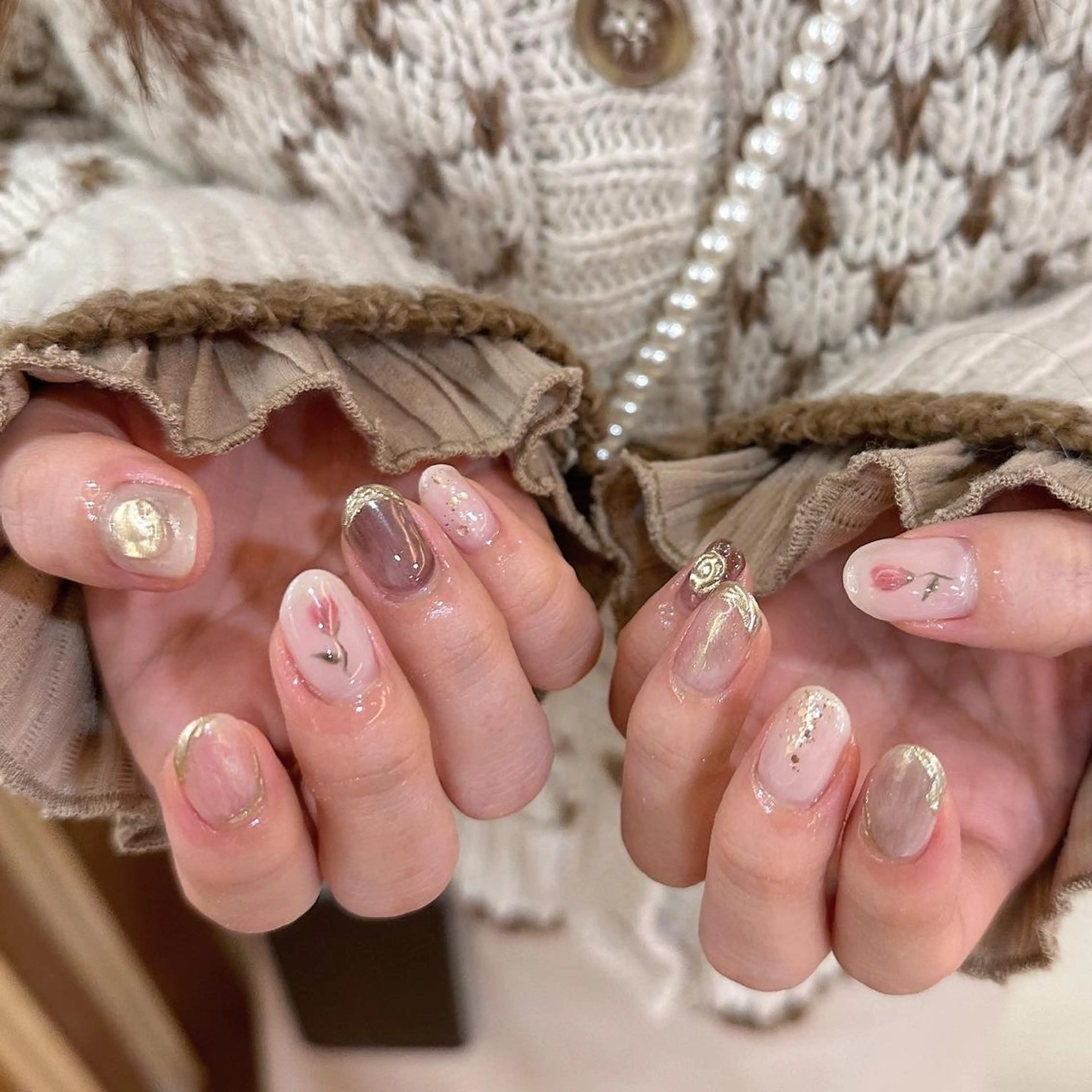 ネイル 𝕄𝕚𝕪𝕦🤍 自由が丘⌇パラジェルのネイルデザイン