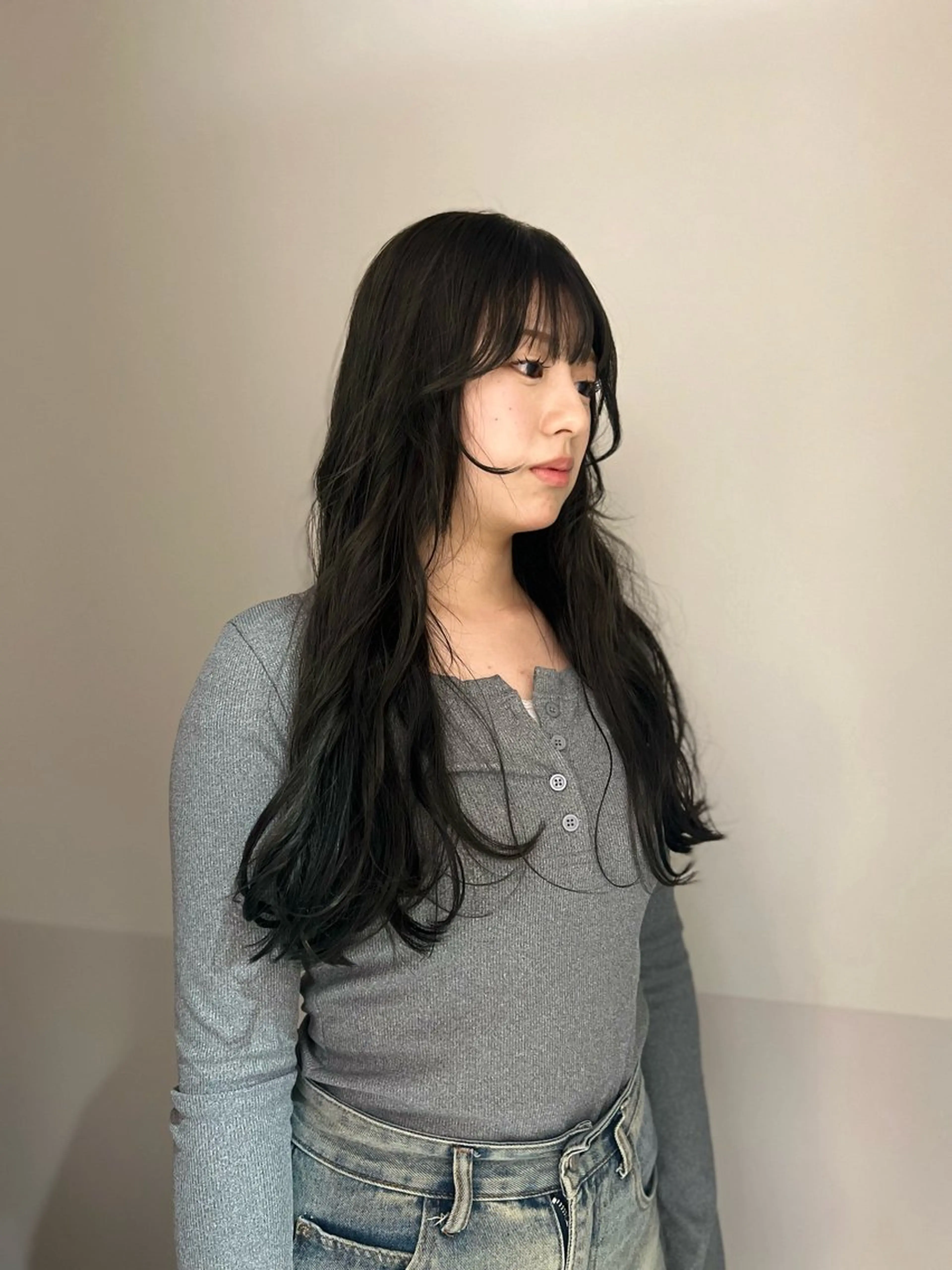 ロング 顔周りカット ロング maison mile所属・akariナチュラル モード/恵比寿のヘアスタイル