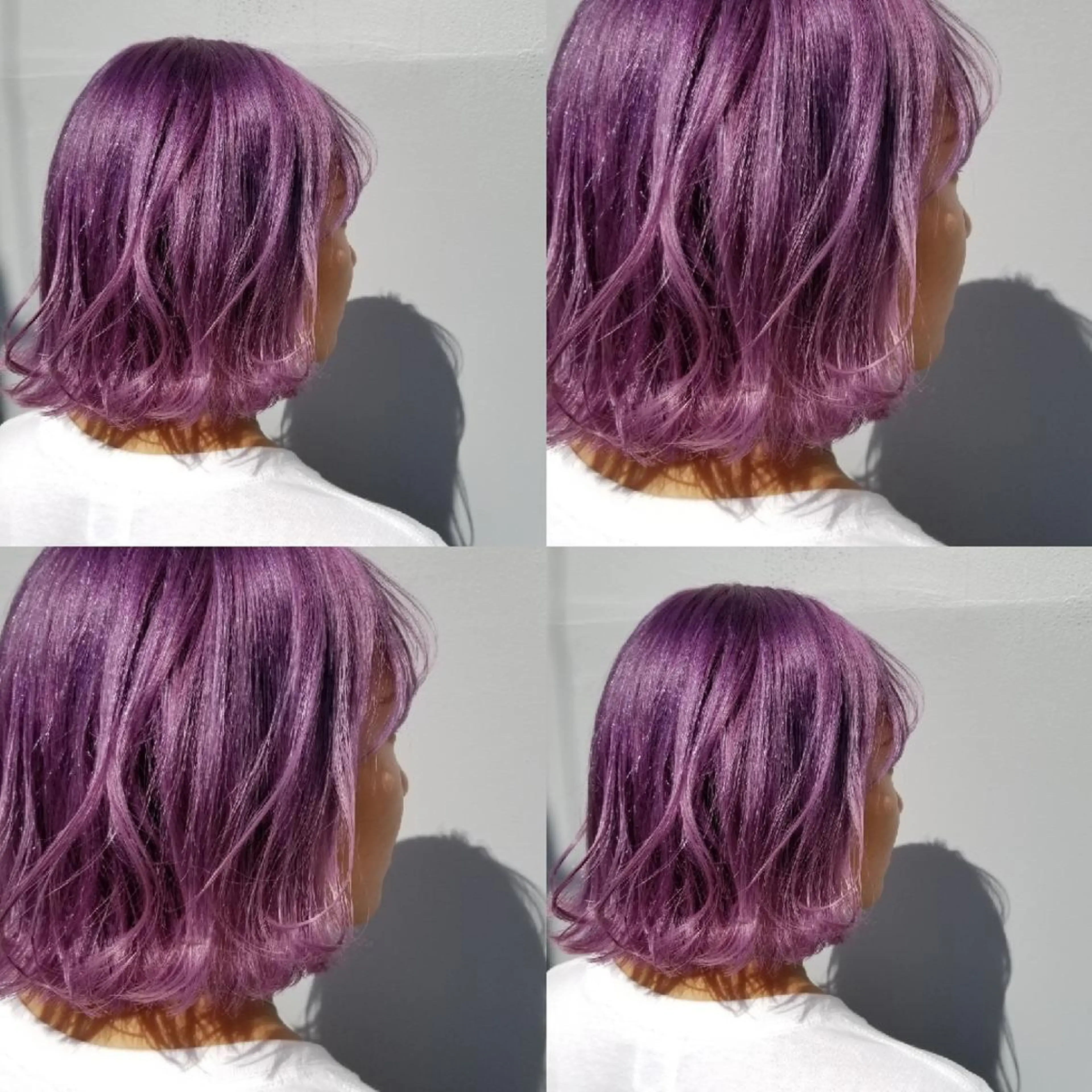 ミディアム ツヤ髪✨縮毛矯正 ハイトーンカラーのヘアスタイル