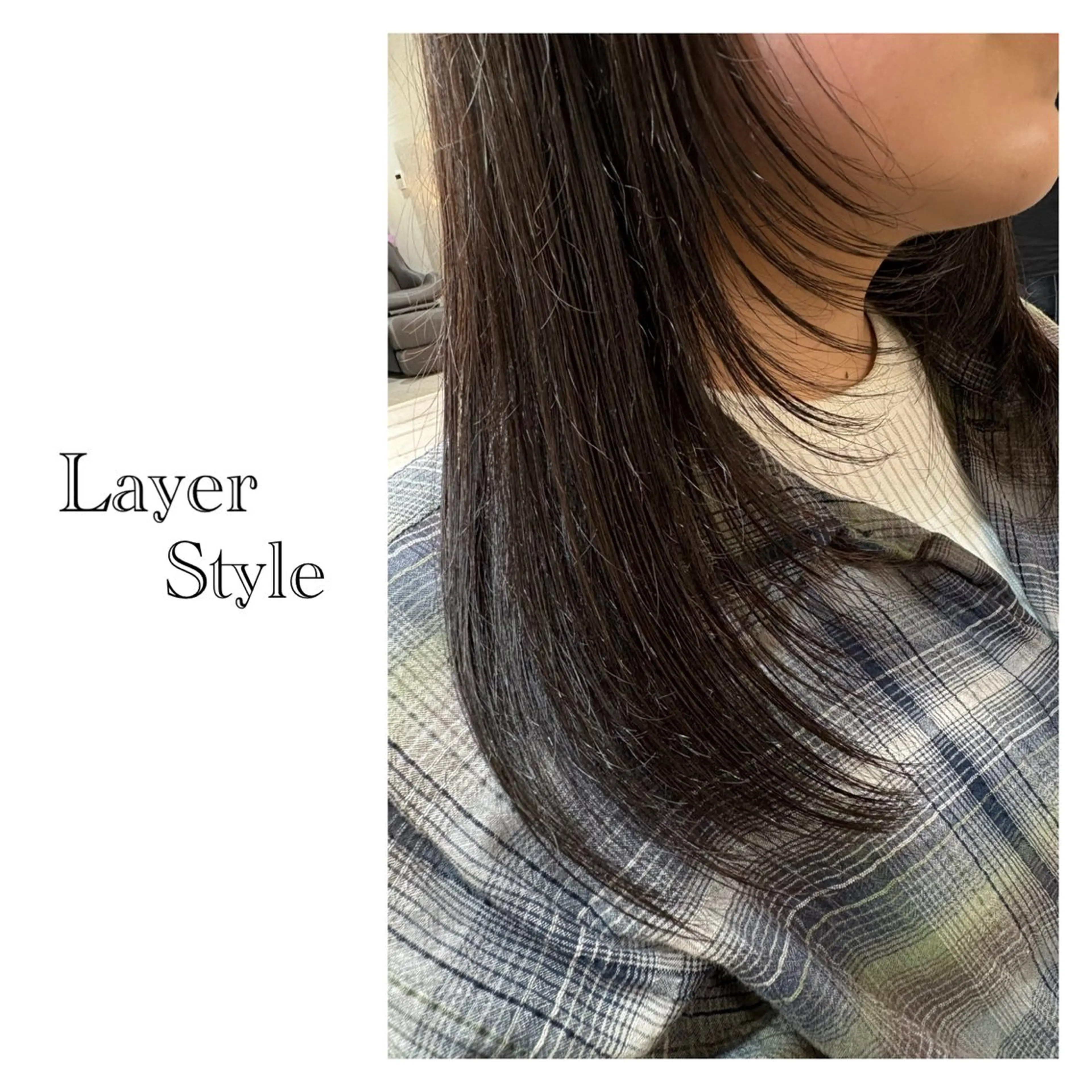 セミロング レイヤーカット・ 縮毛矯正 星野のヘアスタイル