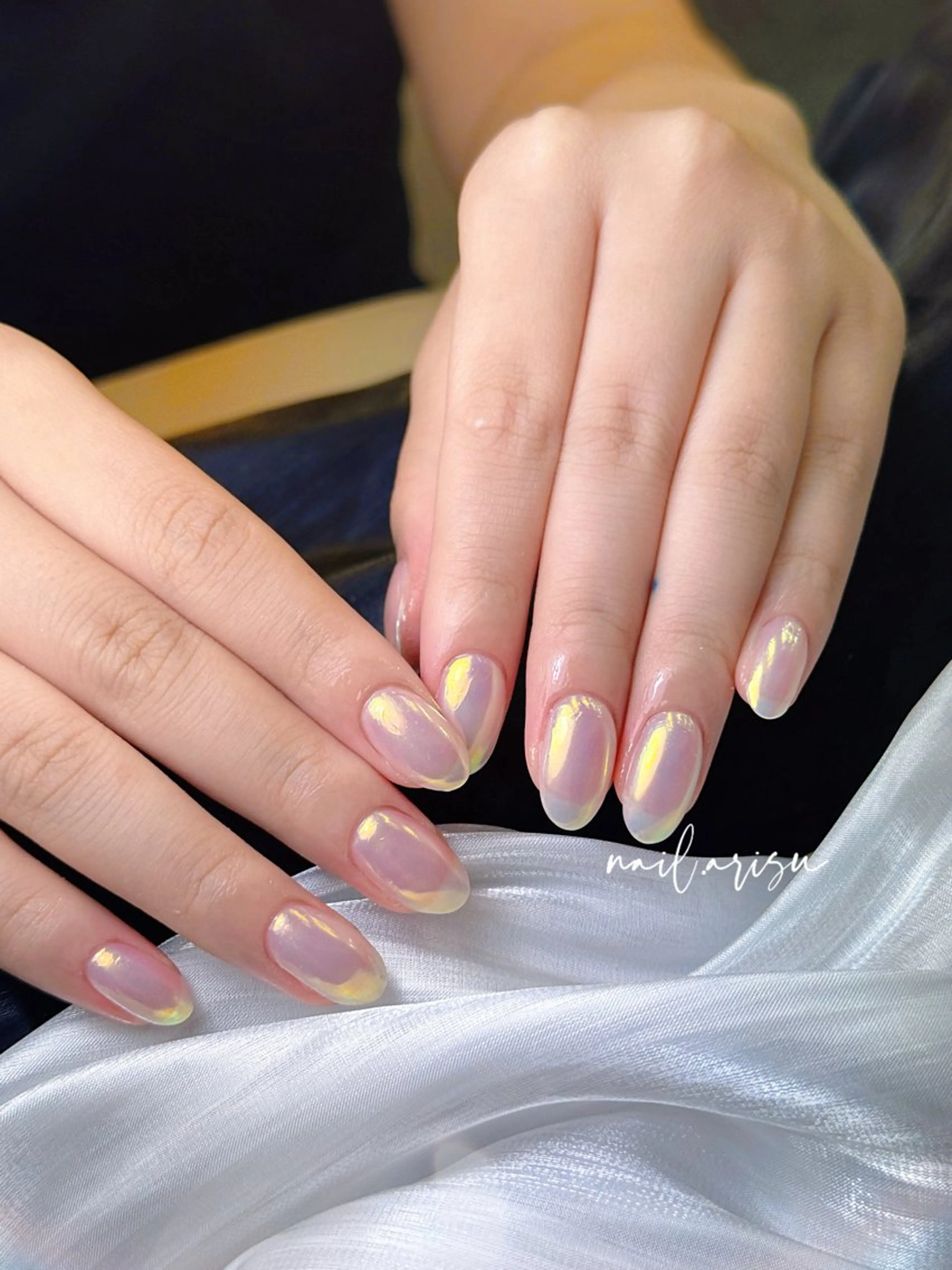 ネイル オーロラネイル 氷ネイル・うるうるネイル オフィスネイル ハンドネイル ア リスのネイルデザイン