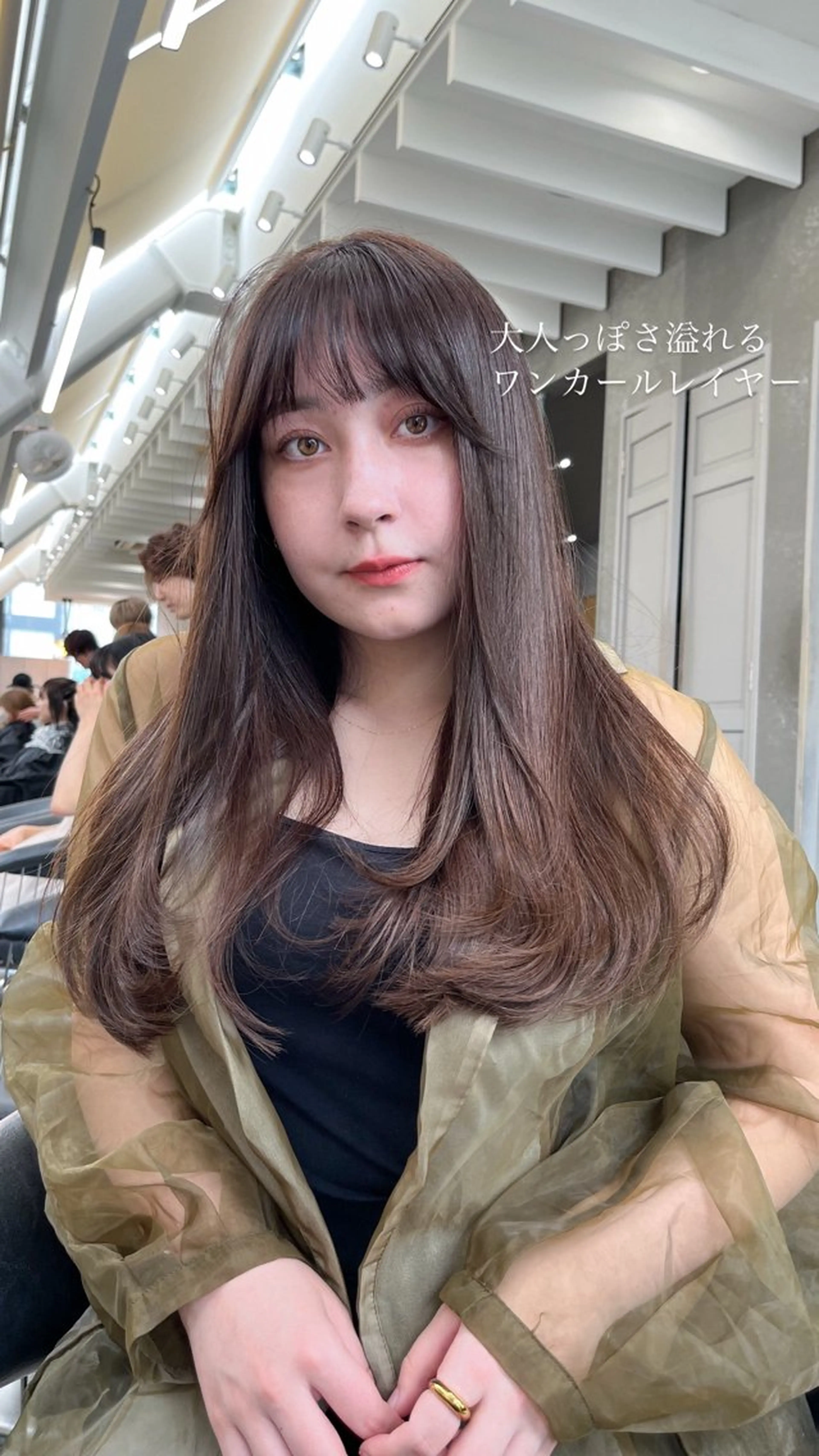 ロング ♥️透明感×抜け感 ベージュ/佑珠♥️のヘアスタイル