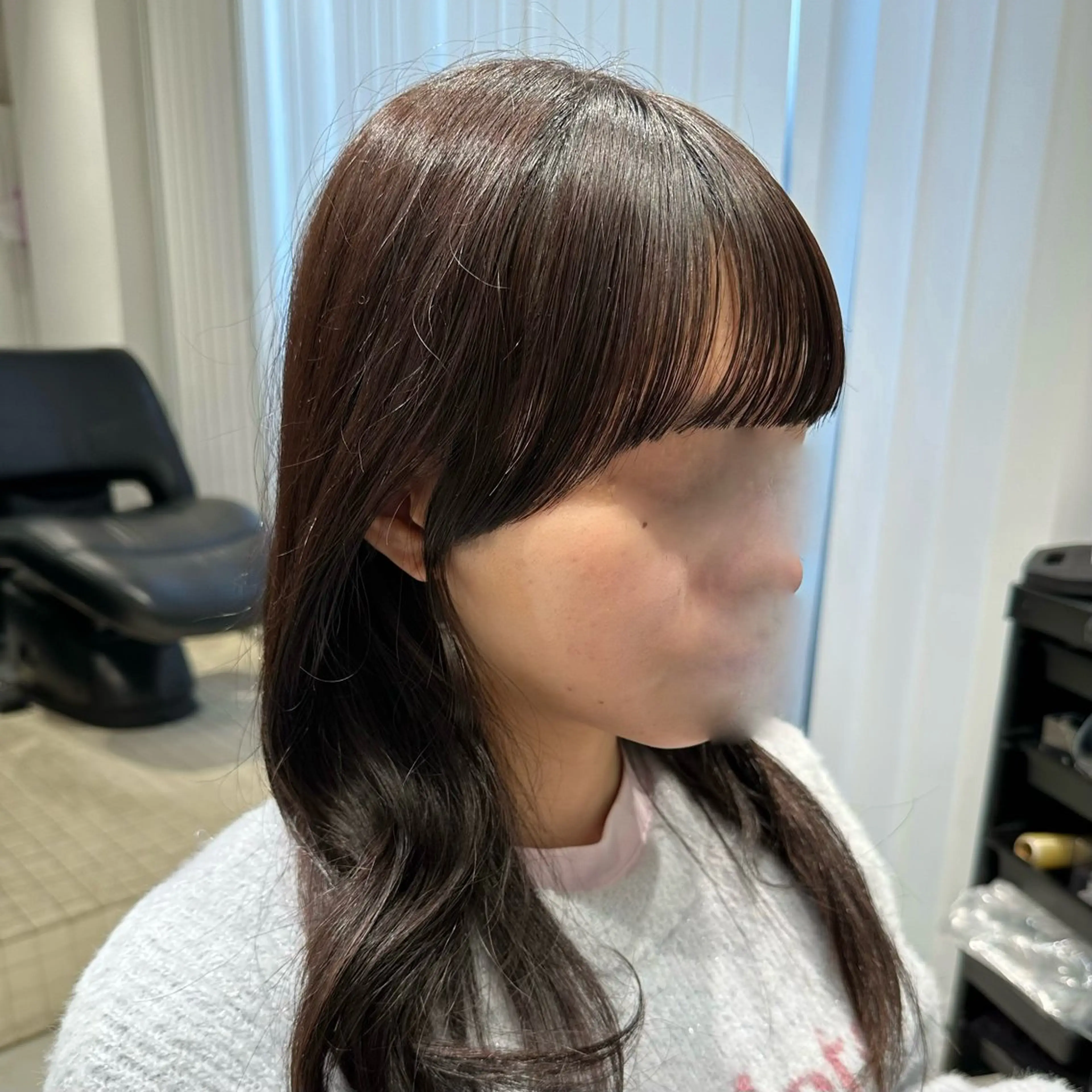 セミロング カラー カット ヘアカラー トリートメント ヘッドスパ ヘアセット 似合わせパーマ カットモデルのヘアスタイル