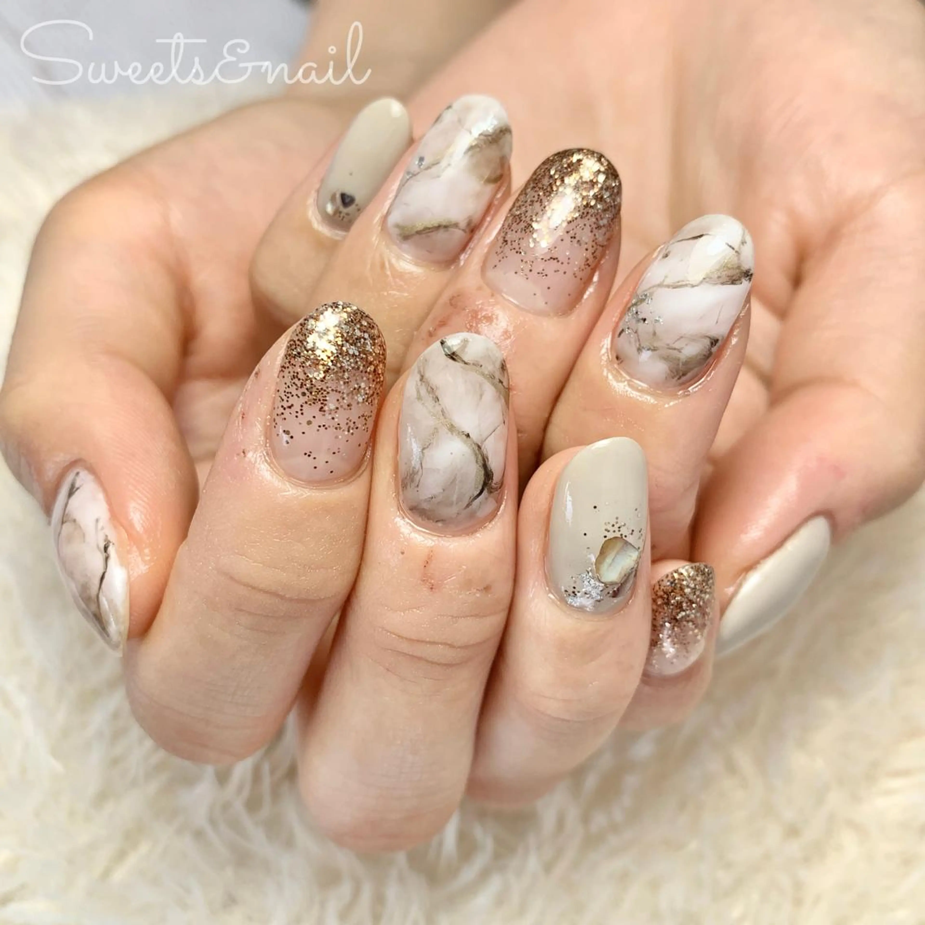 ネイル 大理石ネイル(マーブル) Sweets＆ nail みなこのネイルデザイン