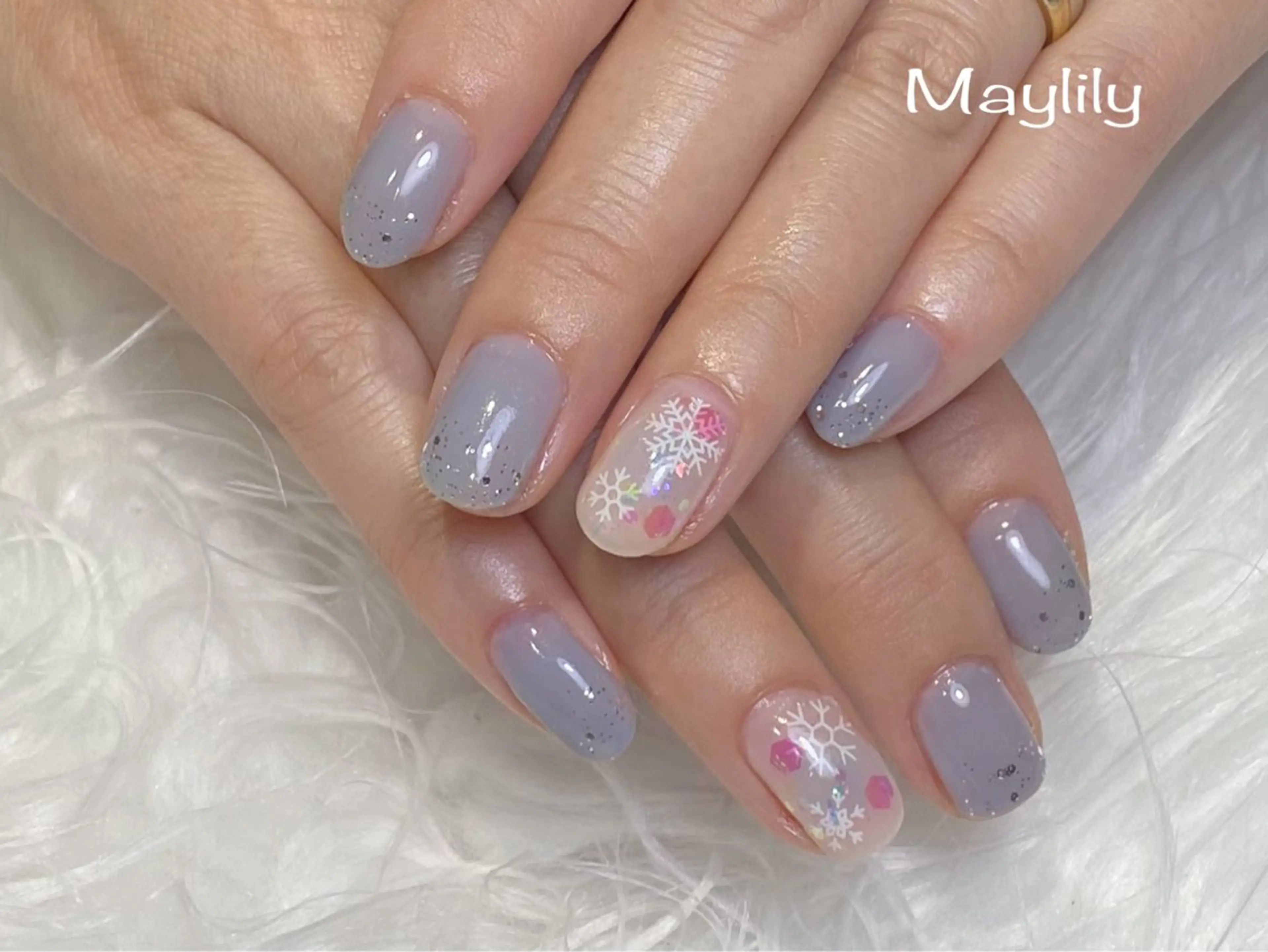 ネイル ラメ(グリッター) ハンドネイル Nail salon Maylily所属・Nail salon Maylilyのネイルデザイン