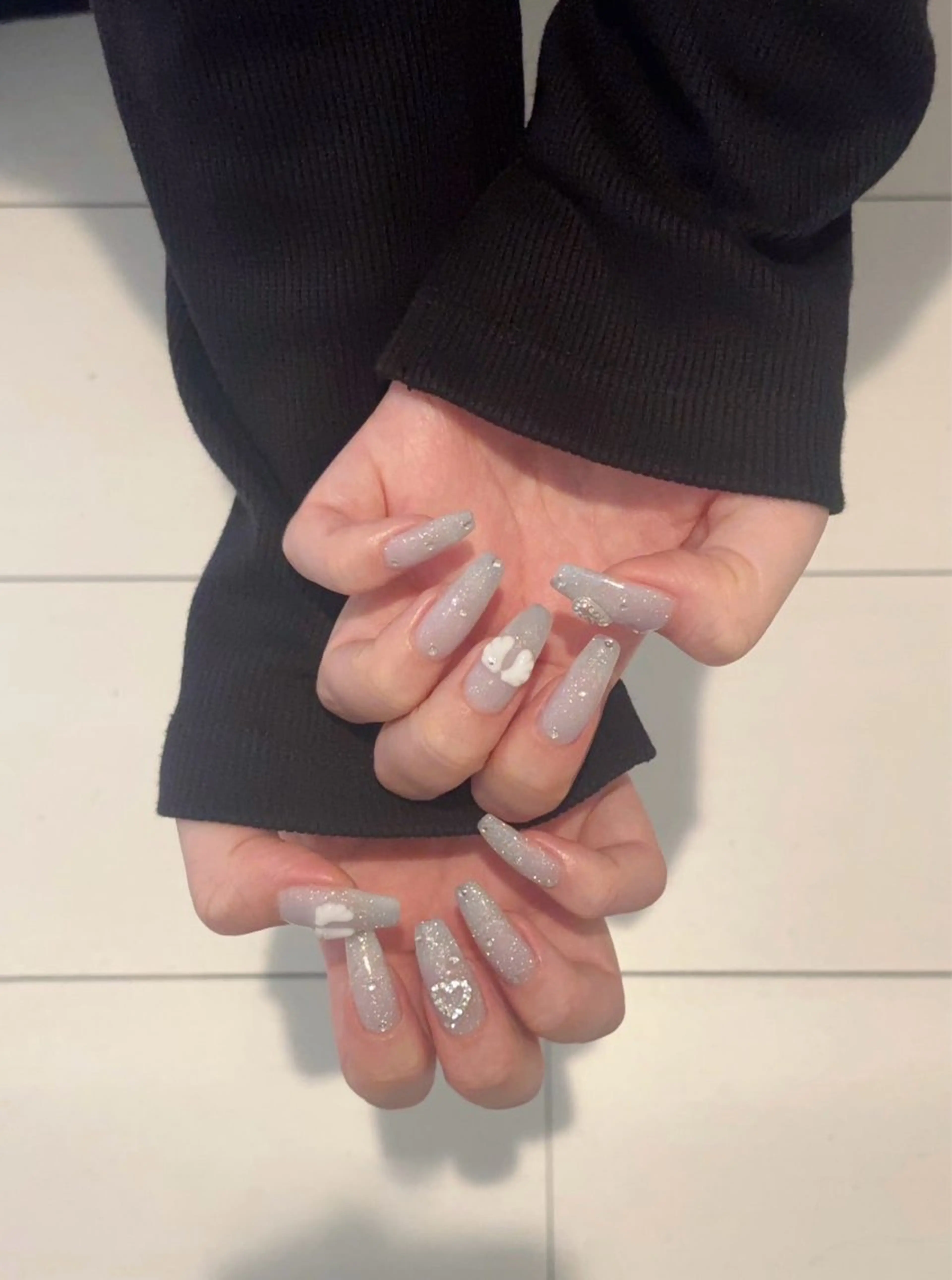 ネイル ラメ(グリッター) 水色 fruit所属・fruit .nailのネイルデザイン