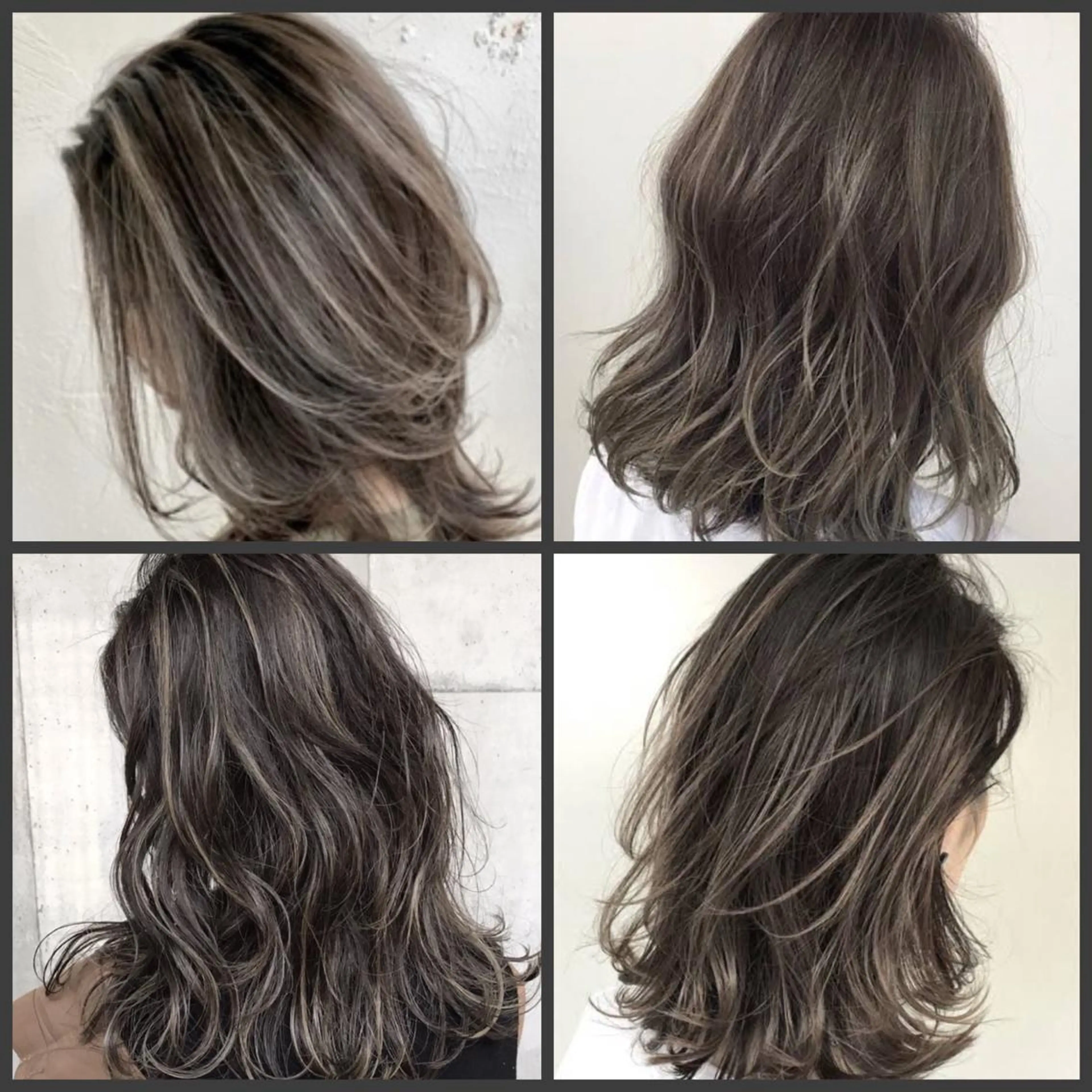 ミディアム カラー ハイライトカラー ハイライト 青木 茂樹⭐️ 透明感カラーのヘアスタイル