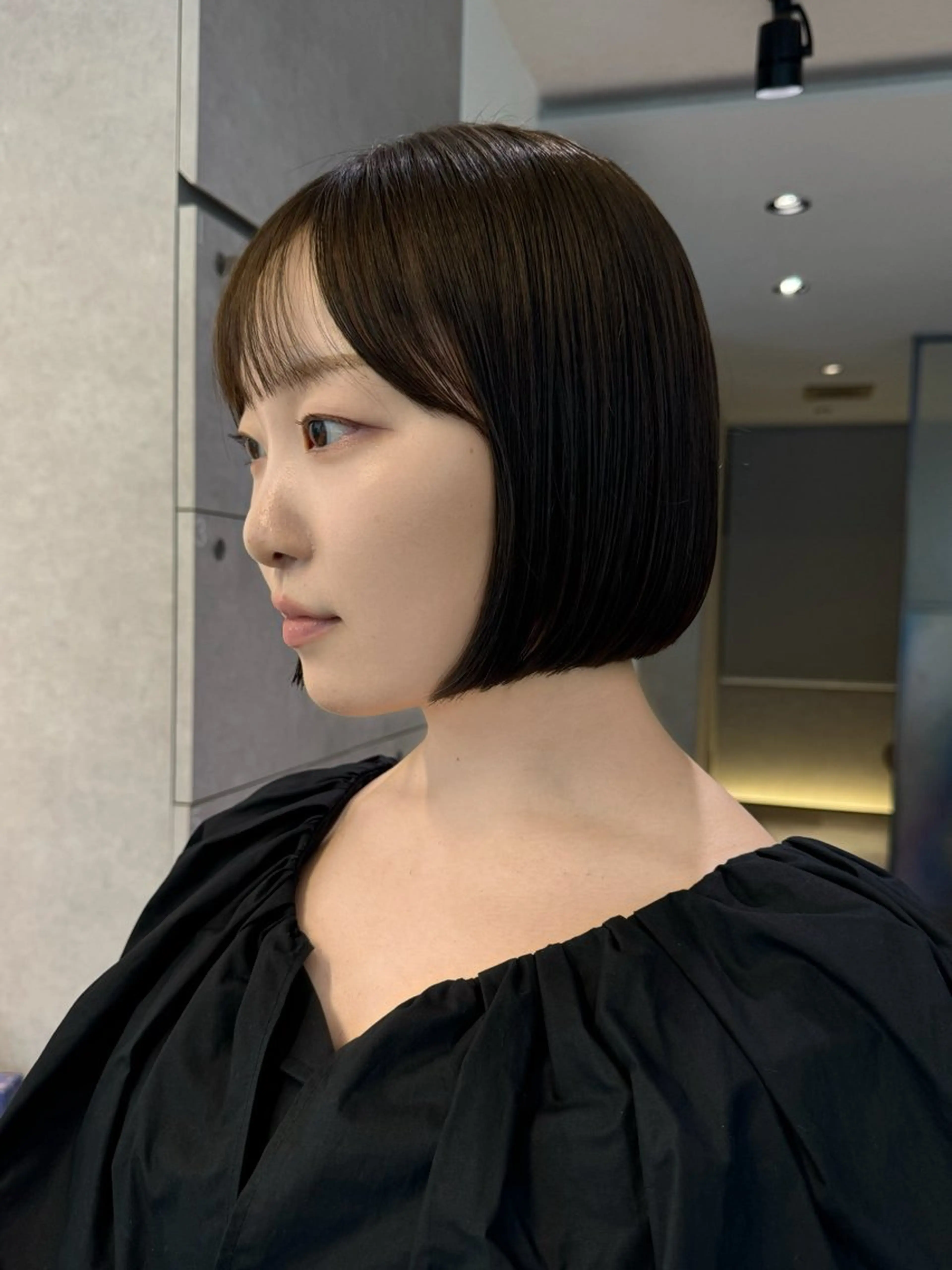 ミディアム カラー 透明感カラー グレージュ オリーブグレージュ オリーブグレー ボブ カット ヘアカラー Qin shaire salon 原宿所属・🌿パーマ/ボブ/ レイヤー/Mikiのヘアスタイル