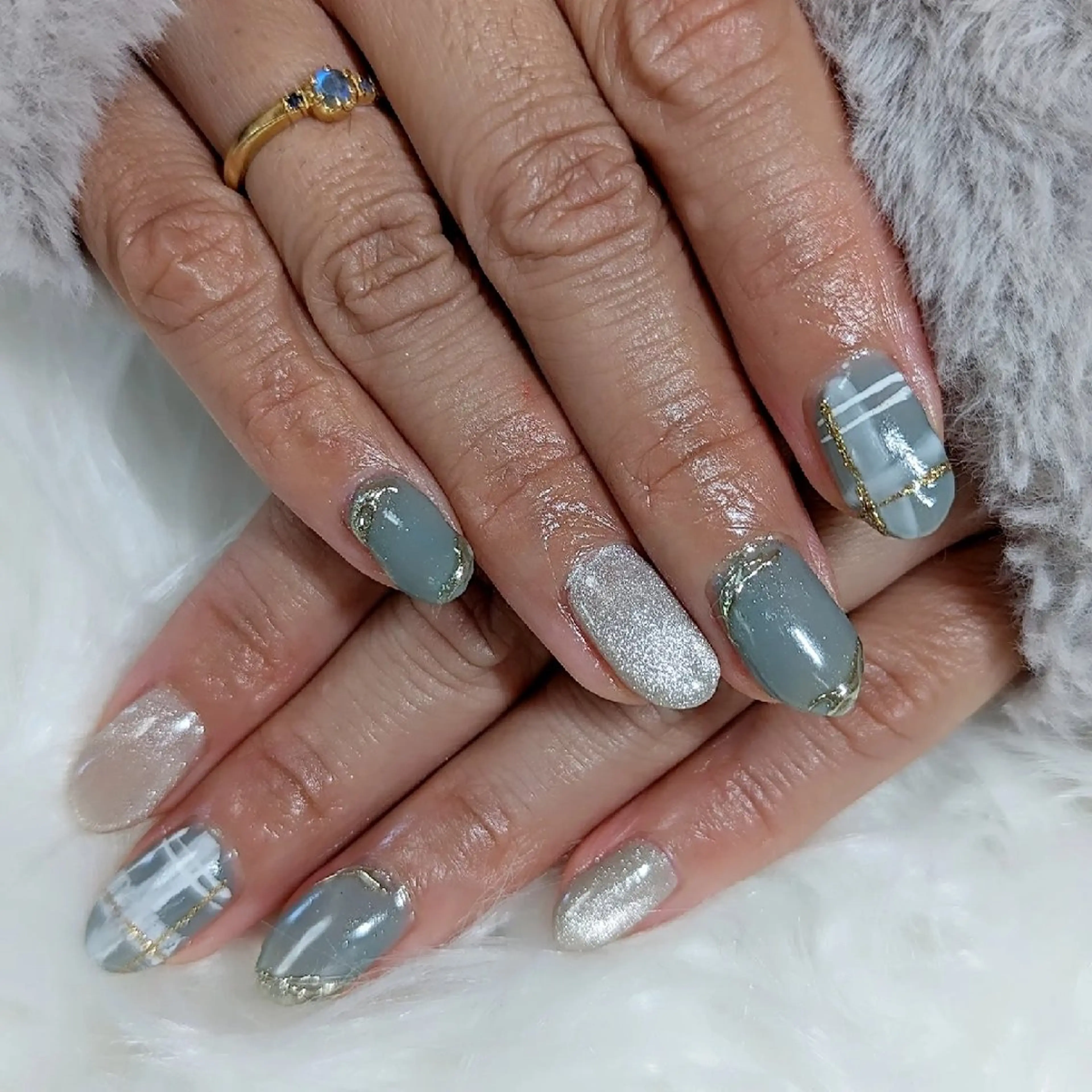 ネイル ブルー 冬ネイル m&pPrivate nailsalonのネイルデザイン