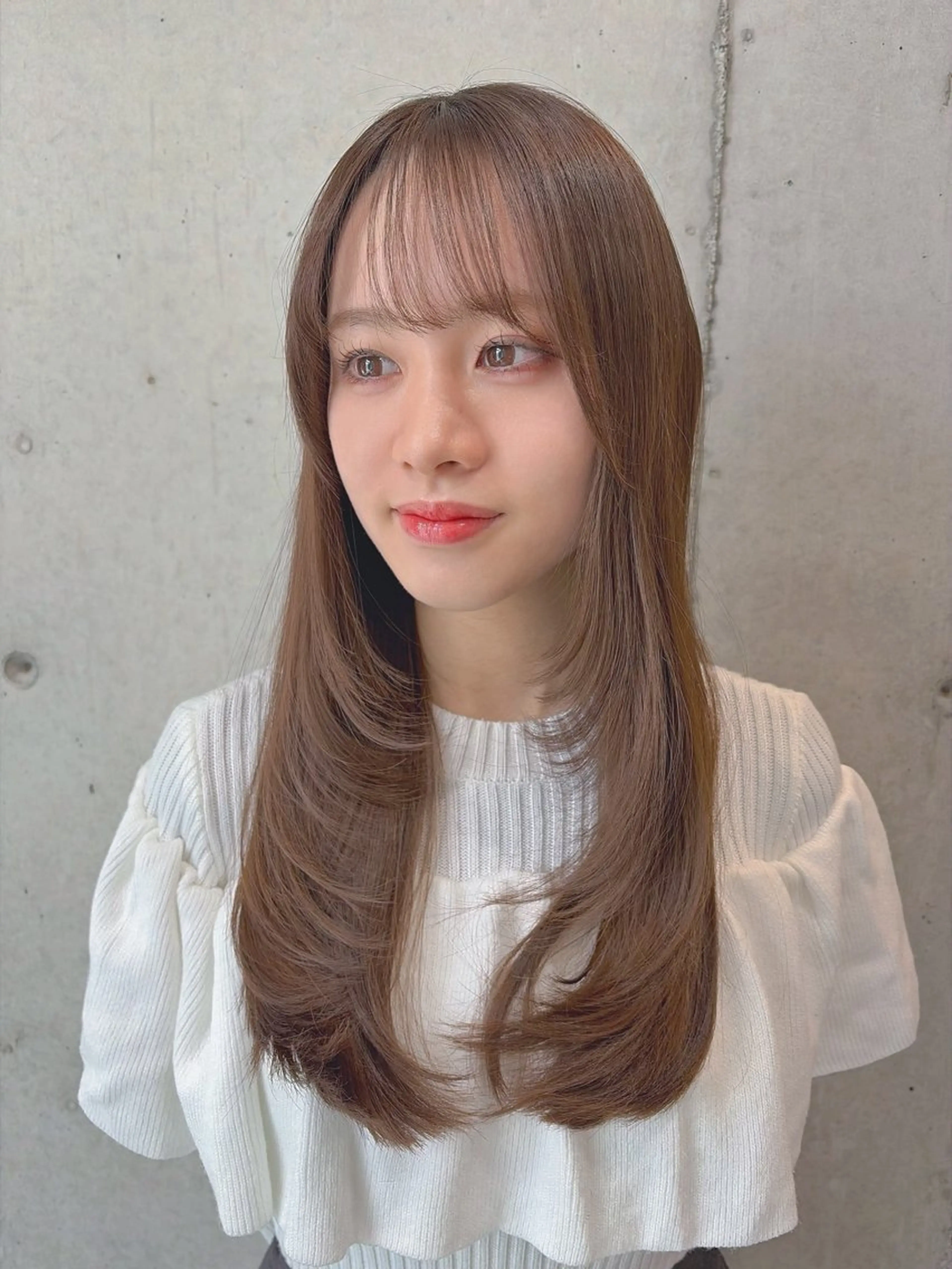 ロング カラー ベージュカラー ブラウンカラー ブラウンベージュ 透明感カラー 髪質改善 カット ヘアカラー 池田 華怜のヘアスタイル