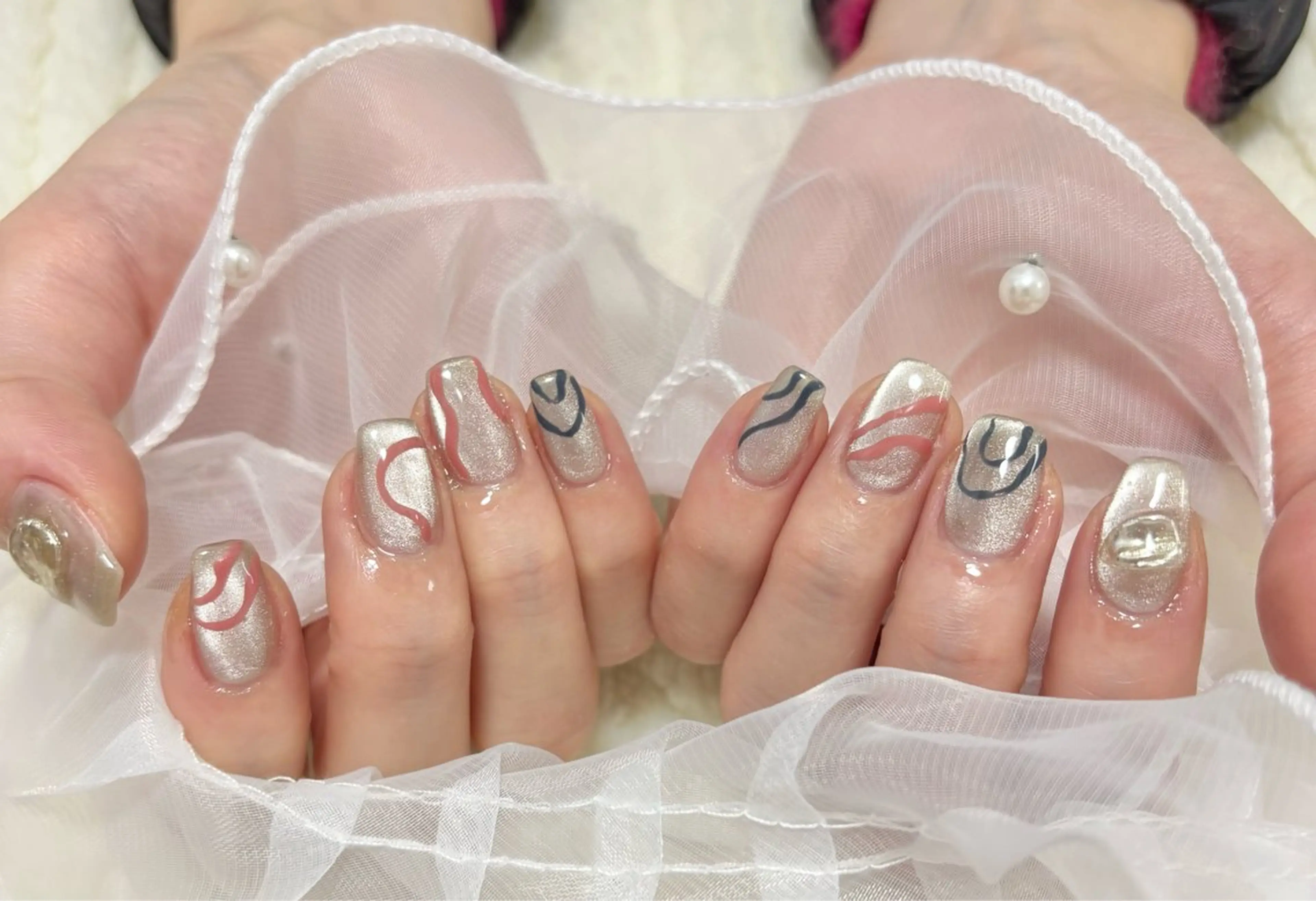 ネイル マグネットネイル ハンドネイル わたなべ さやかのネイルデザイン