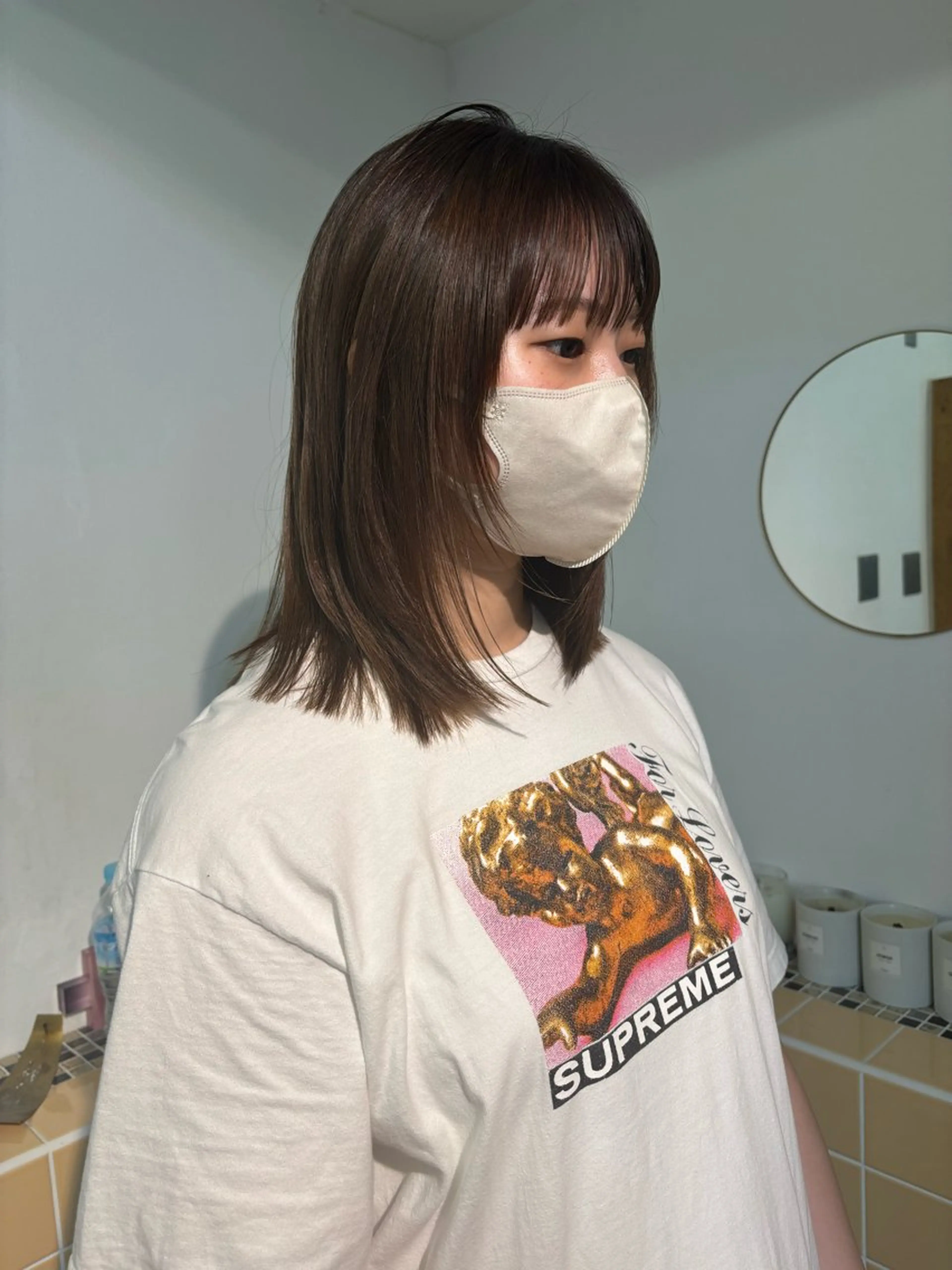 ミディアム カラー カット ヘアカラー トリートメント sakura🌸 レイヤー/韓国ヘアのヘアスタイル