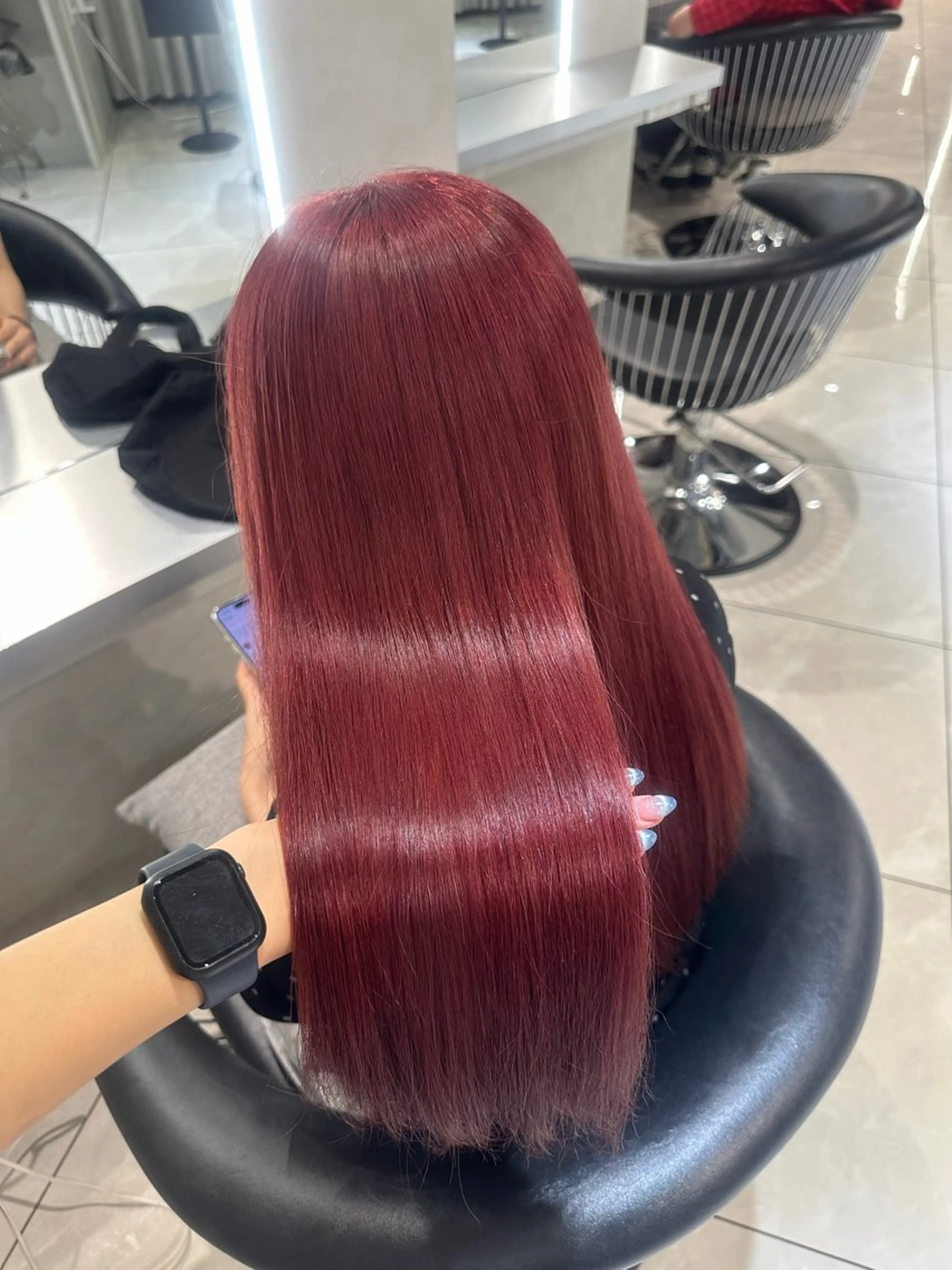 ロング カラー レッドカラー 暖色/韓国ストリート /MIKAGE🩶のヘアスタイル