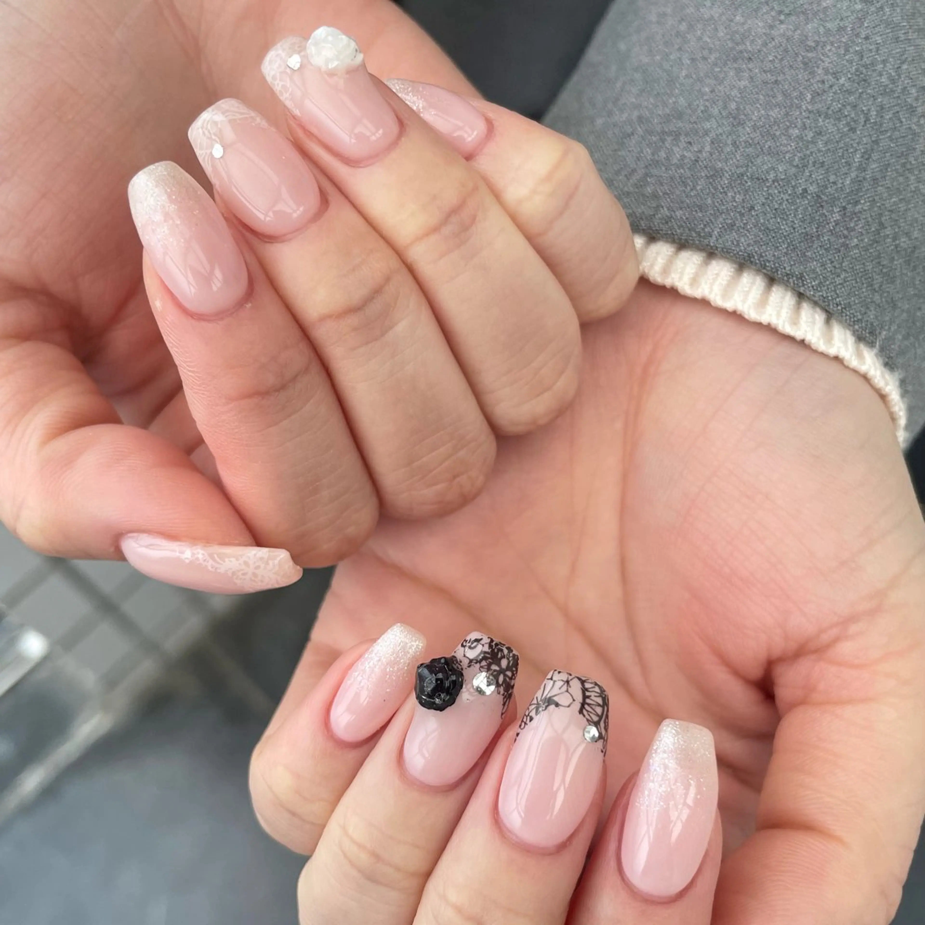 ネイル レース ハンドネイル Nail ヌシん家 AKANEのネイルデザイン