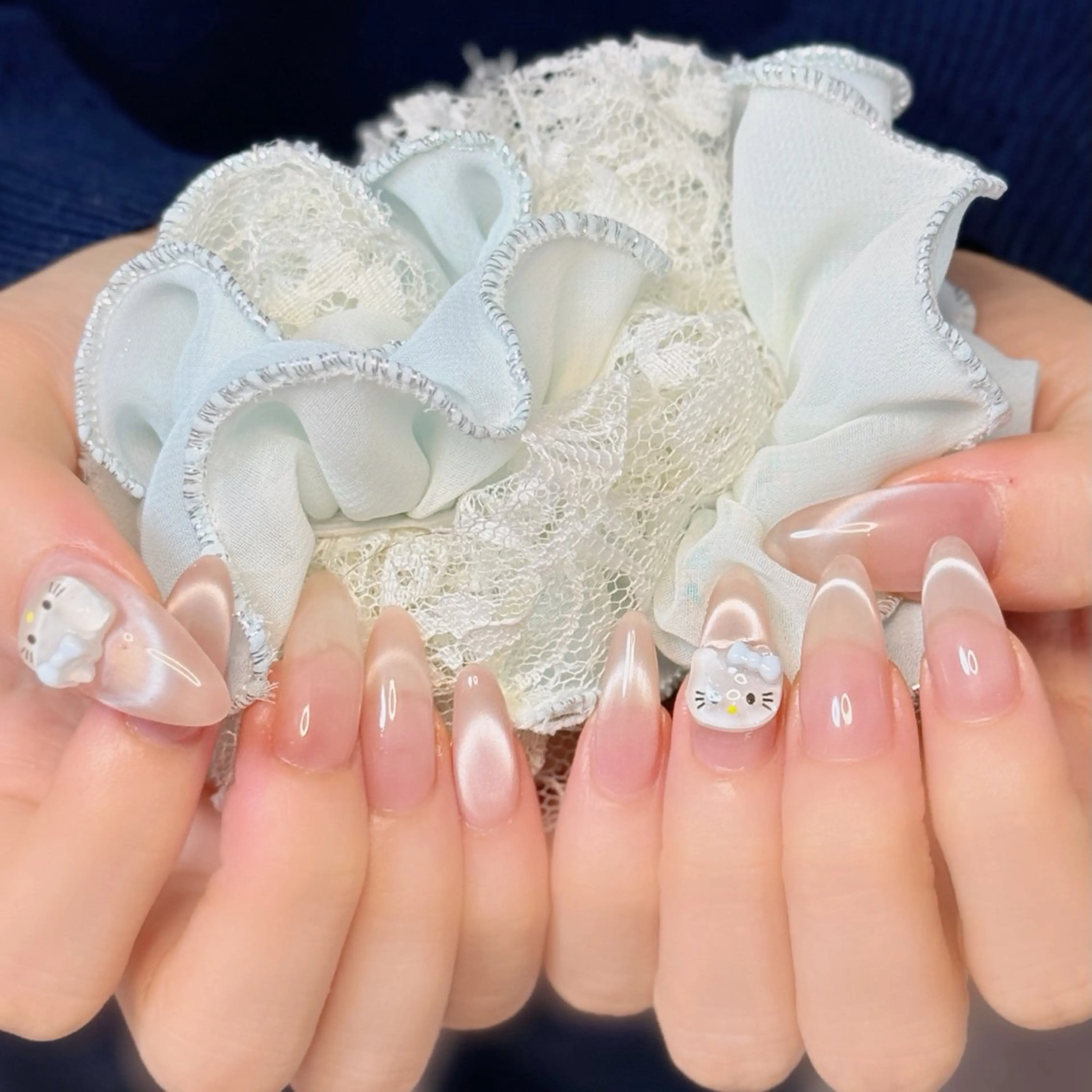 ネイル アートネイル オーロラネイル チークネイル フレンチネイル ガラスフレンチ 🎀🎀YooLi Nail Salonのネイルデザイン