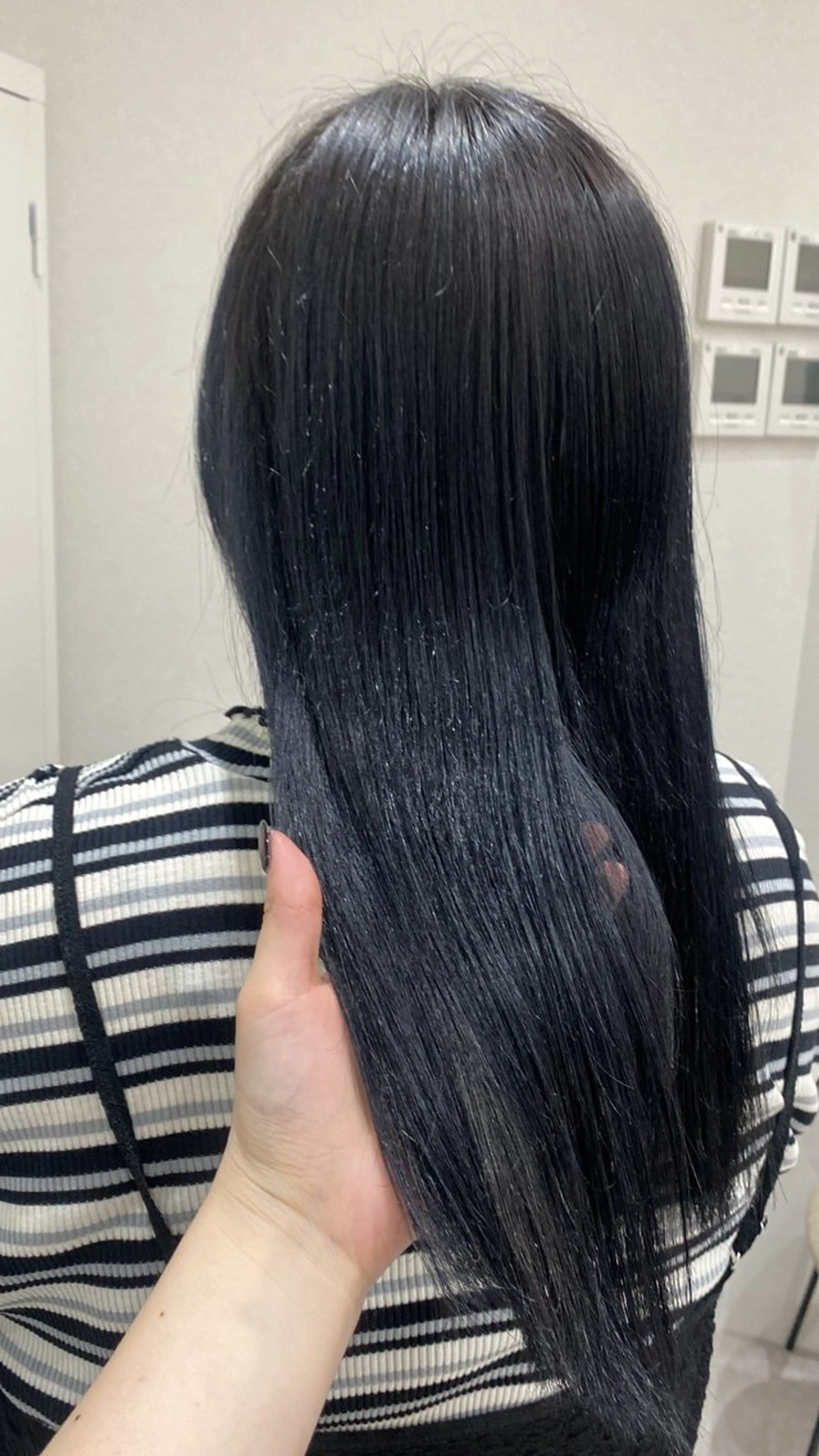 ミディアム カラー ヘアアレンジ 黒髪 ブルーカラー ブルーブラック ヘアカラー ボブ /ニュアンス/ satomi🧸💖のヘアスタイル