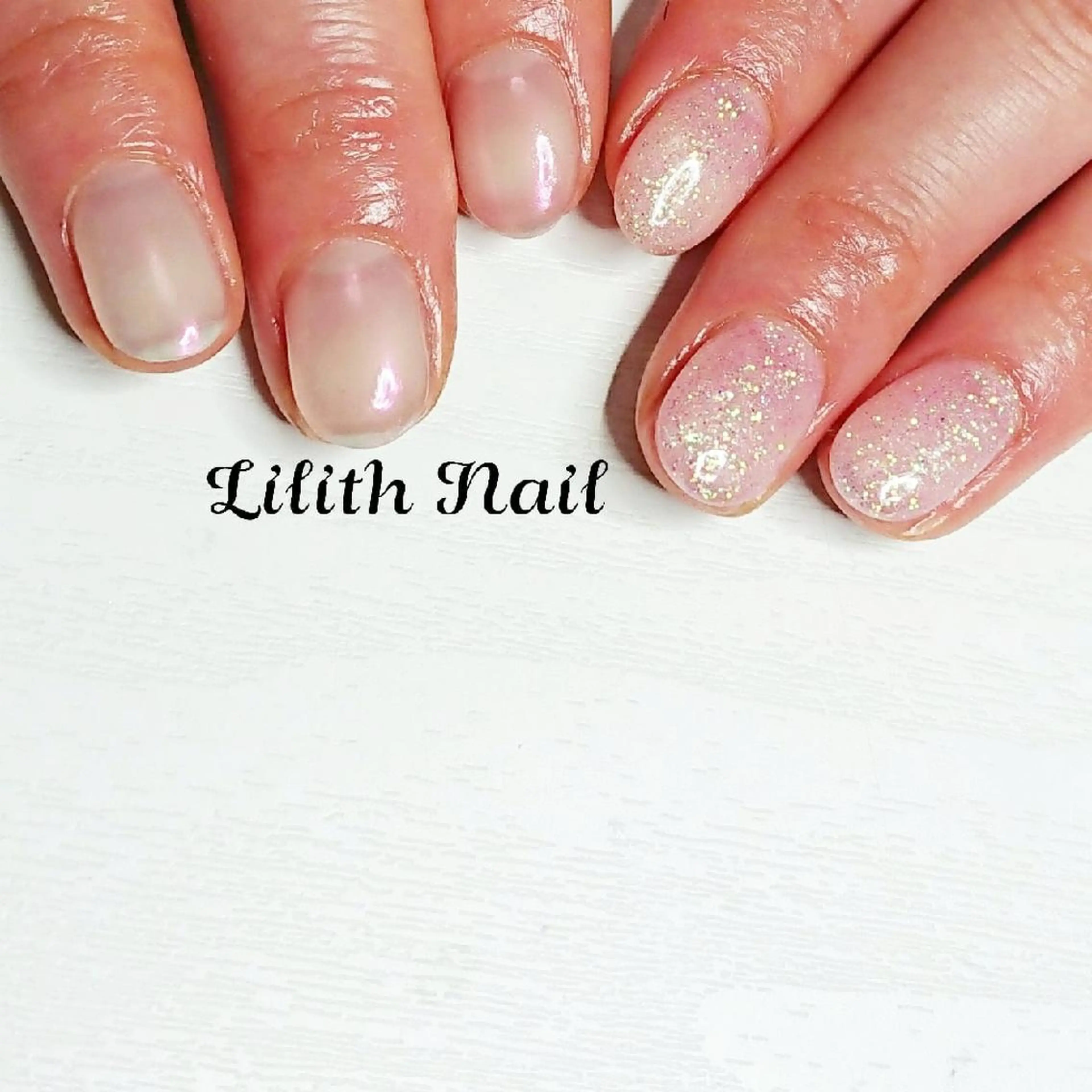 ネイル クリアネイル ラメ(グリッター) ハンドネイル Lilith Nailのネイルデザイン