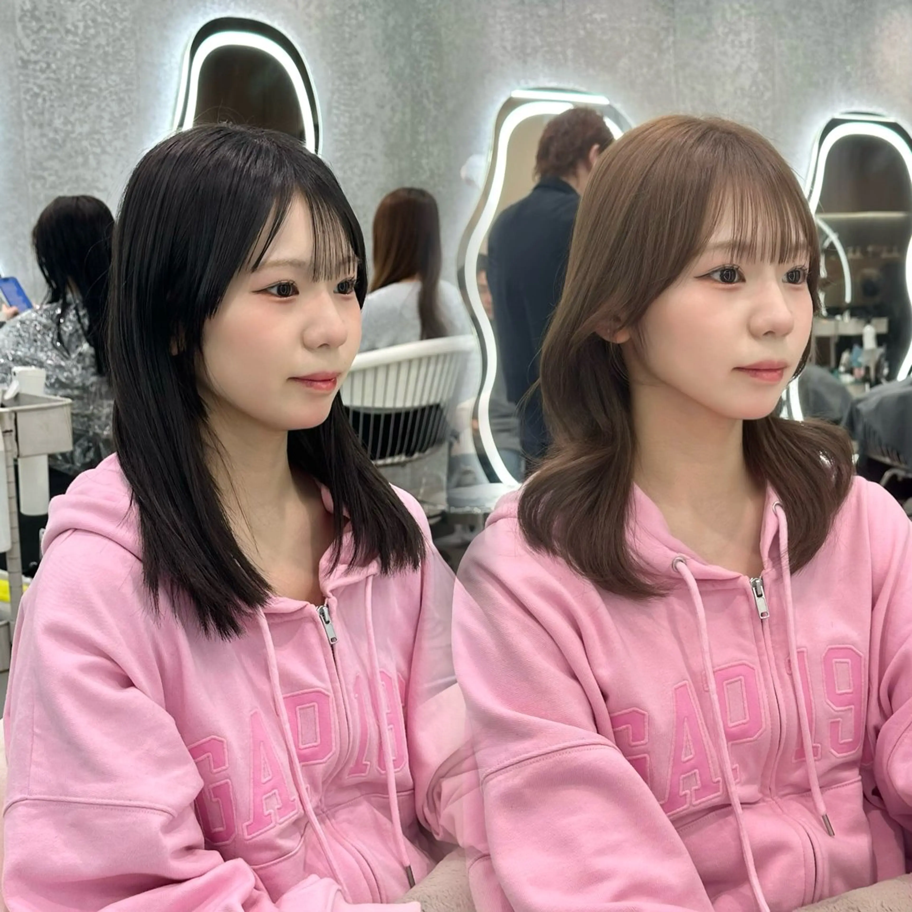 ミディアム カラー ヘアアレンジ カット ヘアカラー トリートメント ブリーチなしW🎀 髪質改善／はのんのヘアスタイル