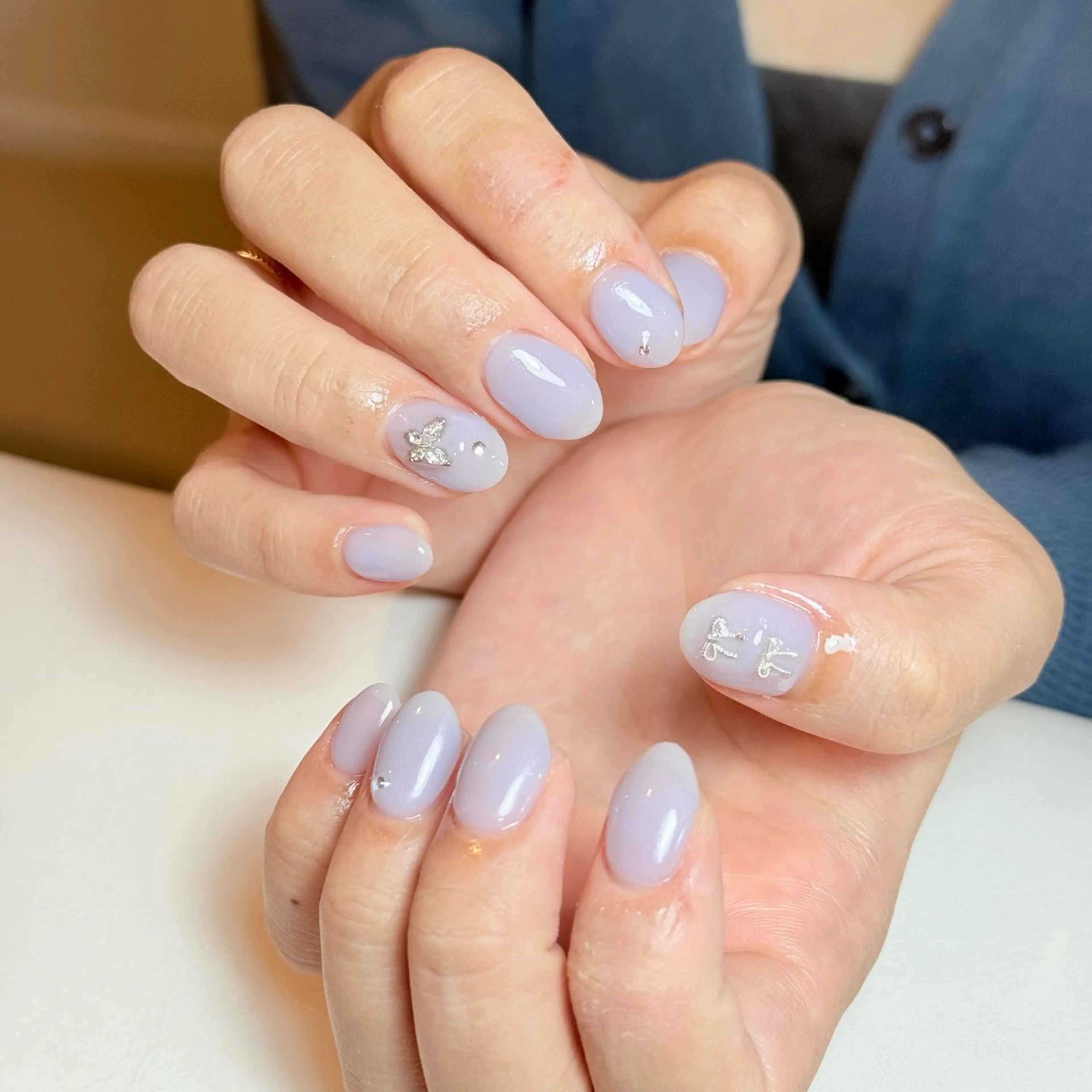 ネイル チークネイル フレンチネイル グラデーション キラキラネイル 韓国ネイル ハンドネイル Risa_ Nailのネイルデザイン