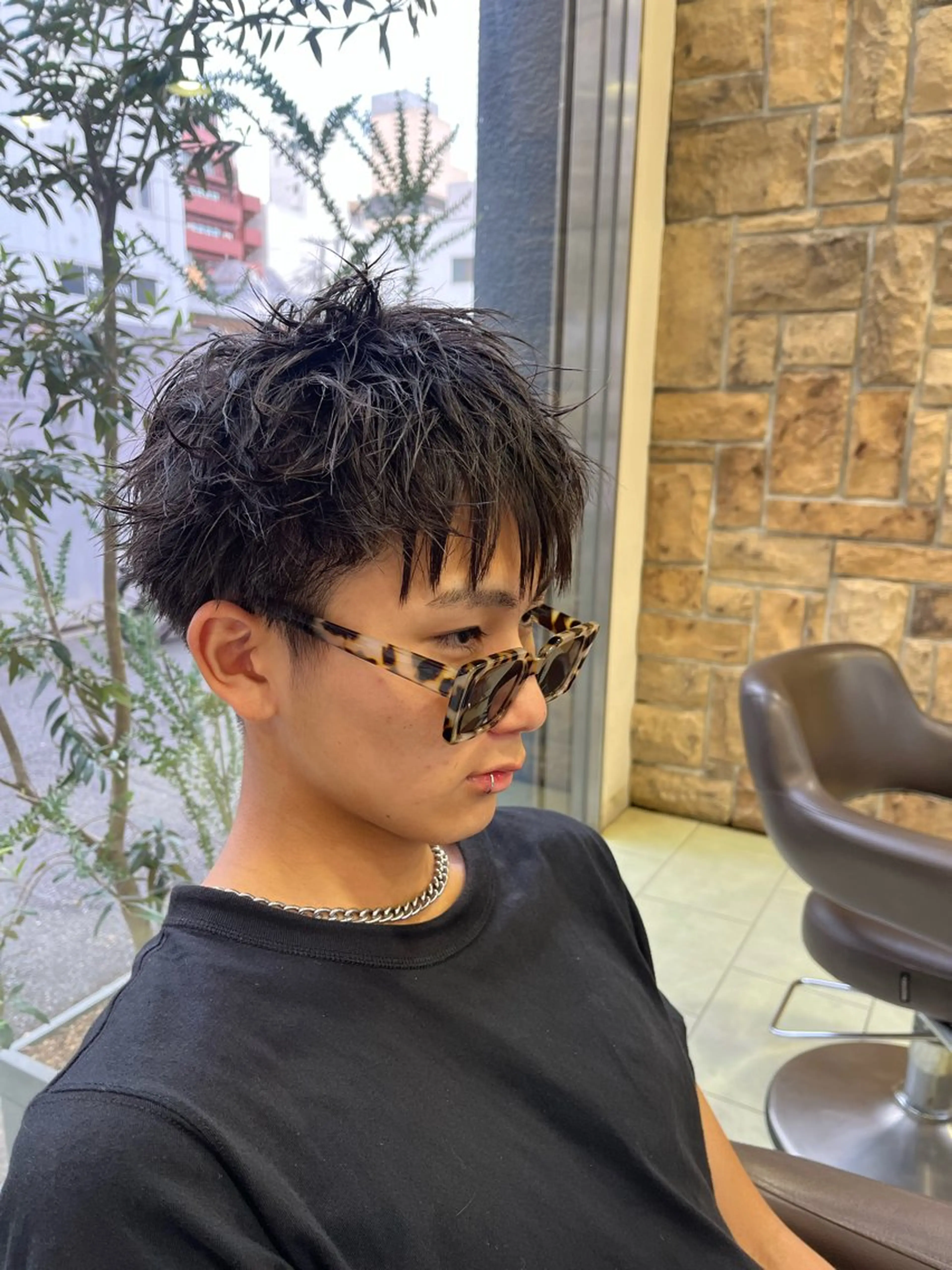 ショート メンズ メンズブリーチ メンズハイトーン メンズインナーカラー メンズ韓国風 ボブ シャドウパーマ/メン ズカット/だいじゅのヘアスタイル