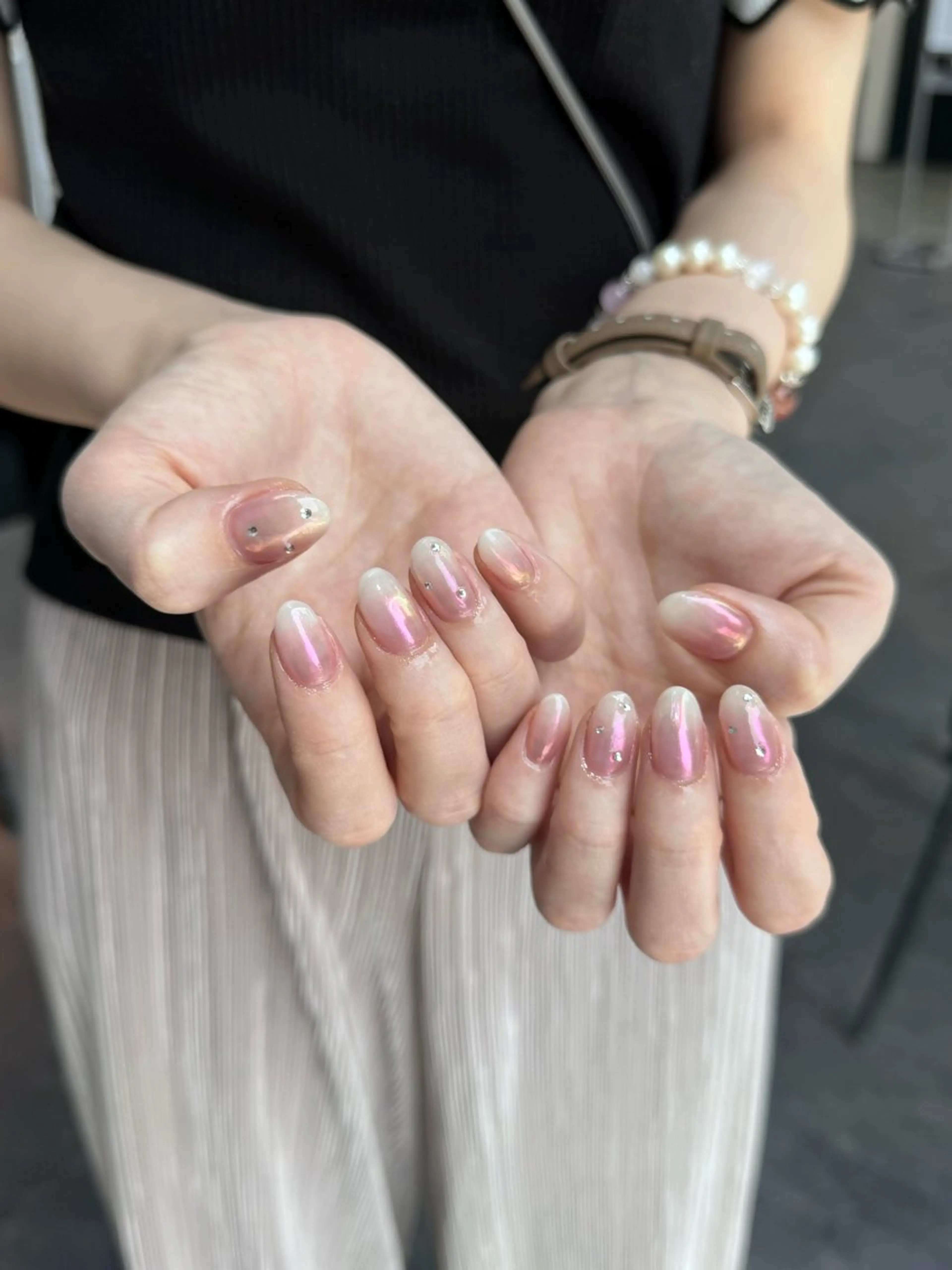 ネイル フレンチネイル マグネットネイル メンズネイル ニュアンスネイル ワンカラーネイル ハンドネイル GRANDE大須 Cecil💜のネイルデザイン