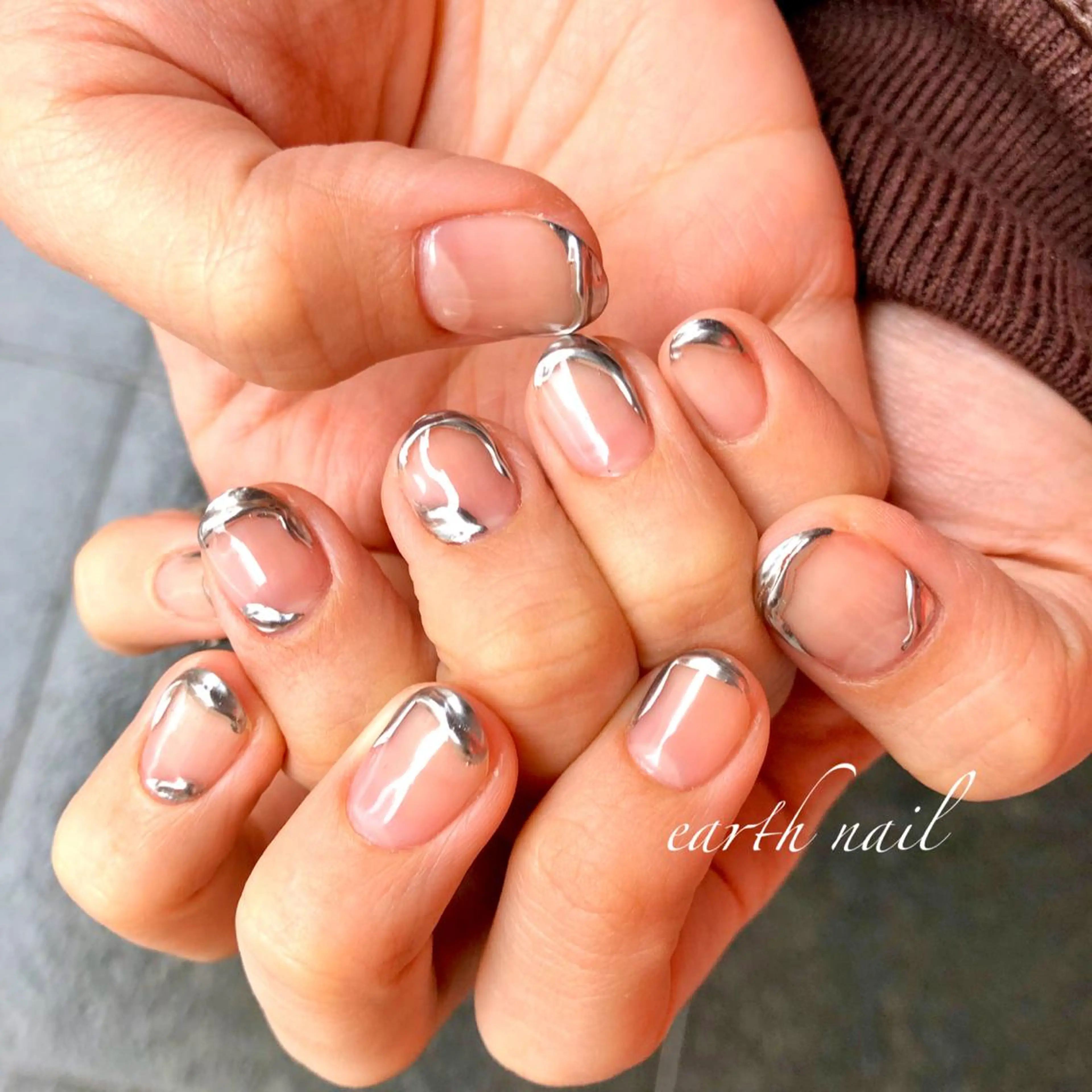 ネイル クリアネイル シルバー ハンドネイル 🧁🥕 asukaのネイルデザイン