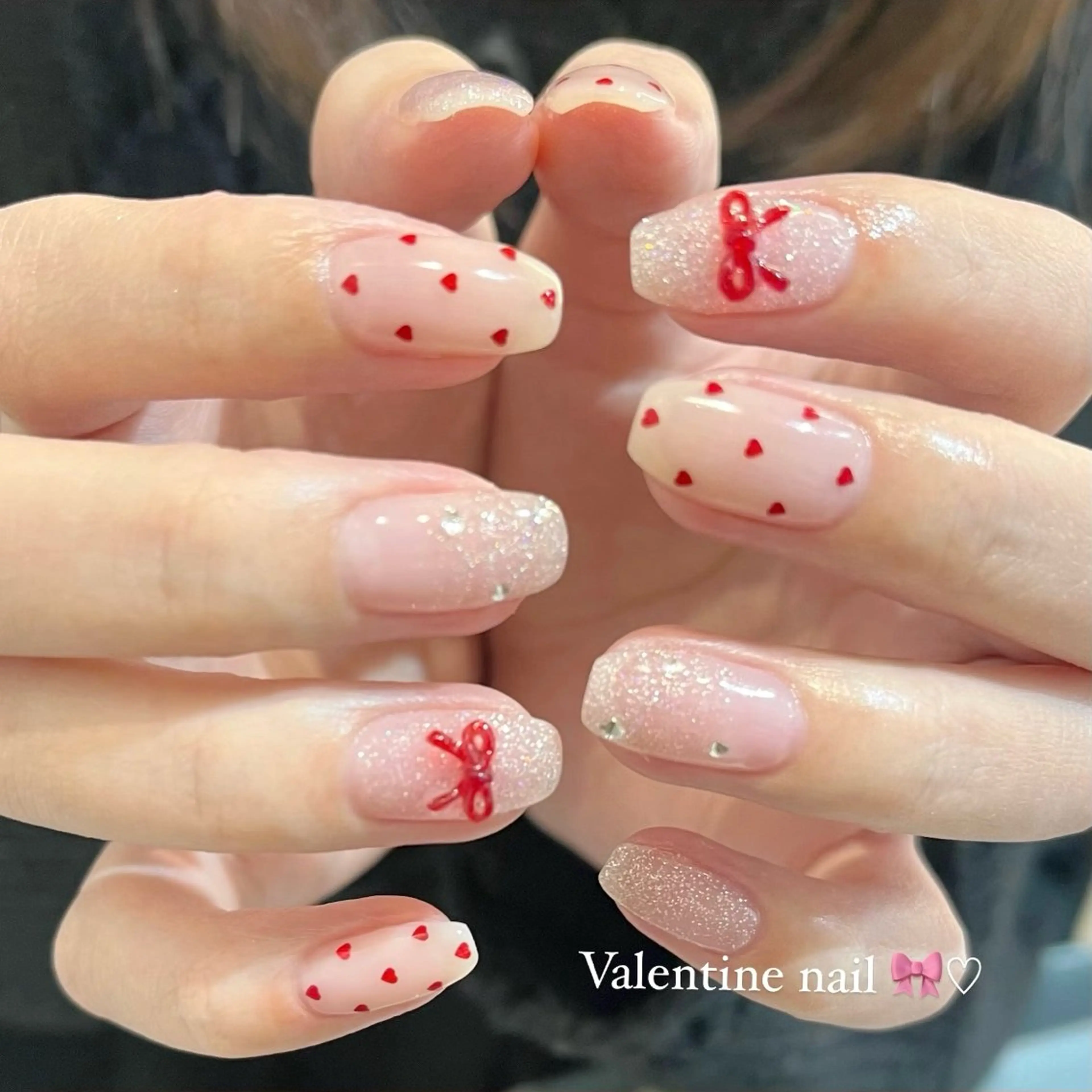 ネイル バレンタイン ハンドネイル Momone ／渋谷／パラジェルのネイルデザイン