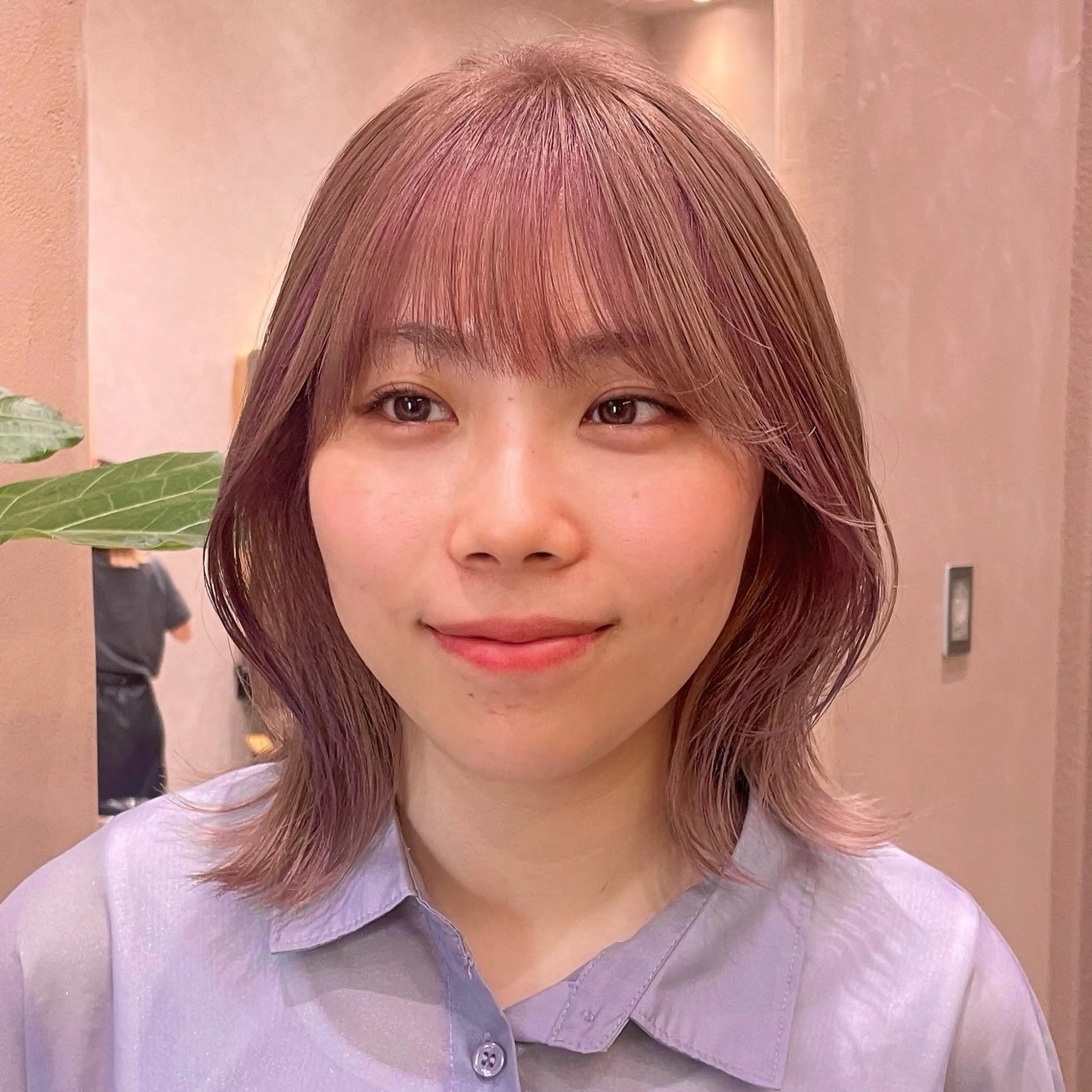 ミディアム カラー レイヤー/ブリーチ /暖色/ゆきなのヘアスタイル