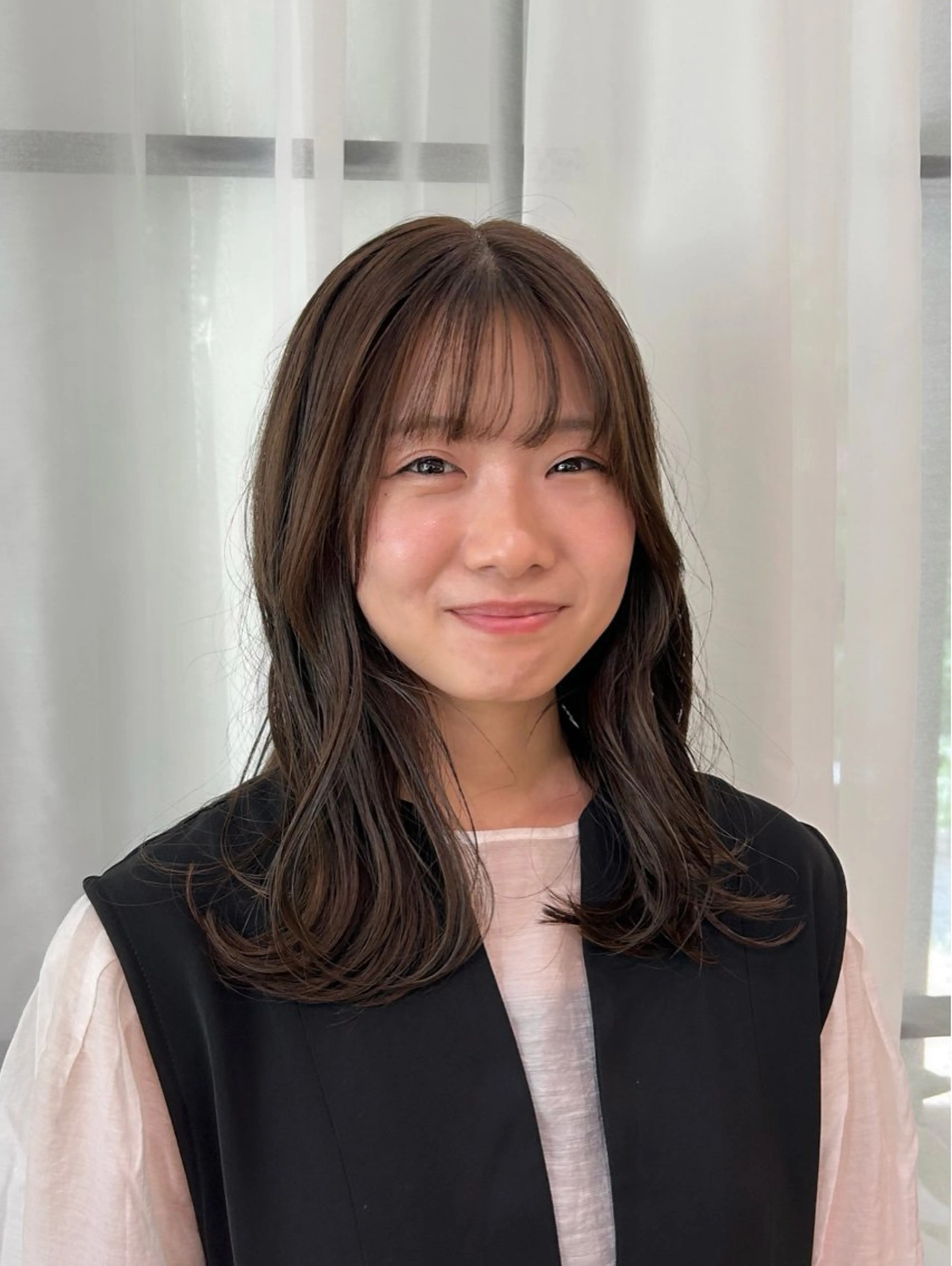 セミロング カラー オリーブカラー レイヤーカット カット Lumier de mashu所属・nana/ボブ/ レイヤー/メンズのヘアスタイル