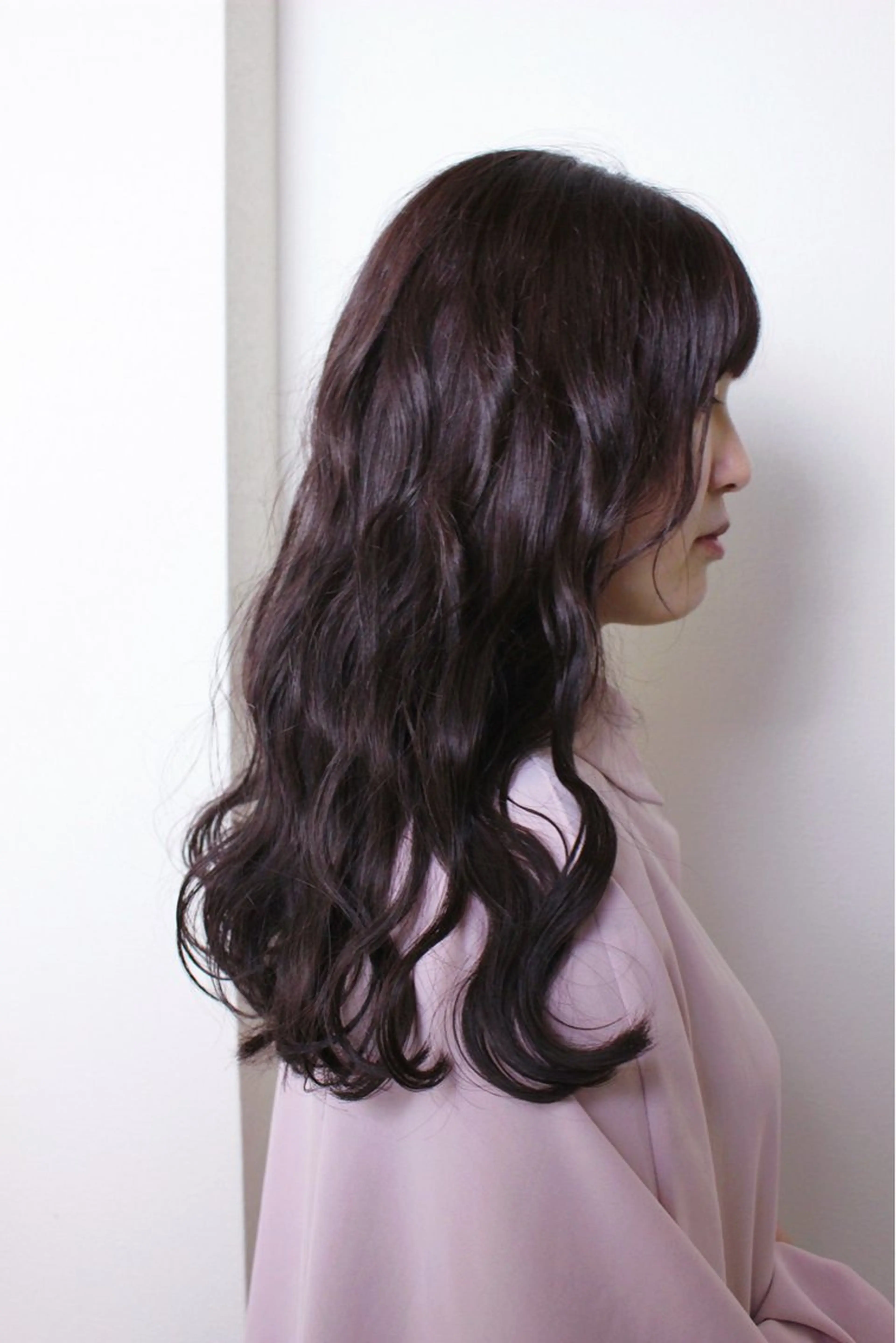 ロング カラー ブラウンカラー パープルカラー パープルブラウン カット ヘアカラー 土居 正季のヘアスタイル