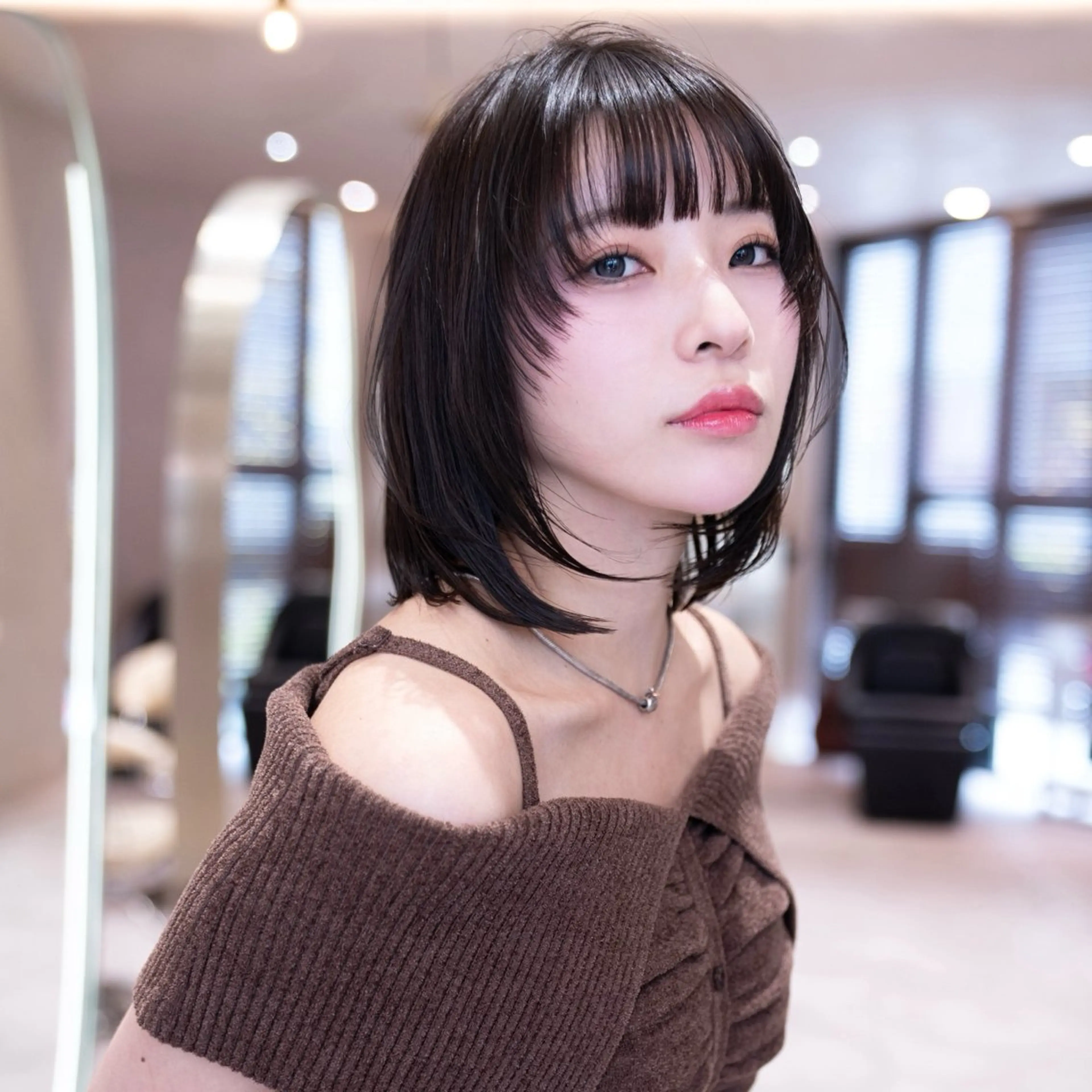 ミディアム ボブ 髪質改善 レイヤーカット トリートメント カット ヘアカラー トリートメント driP. by HAVANA原宿所属・原宿/韓国/髪質改善 /レイヤー/ボブのヘアスタイル