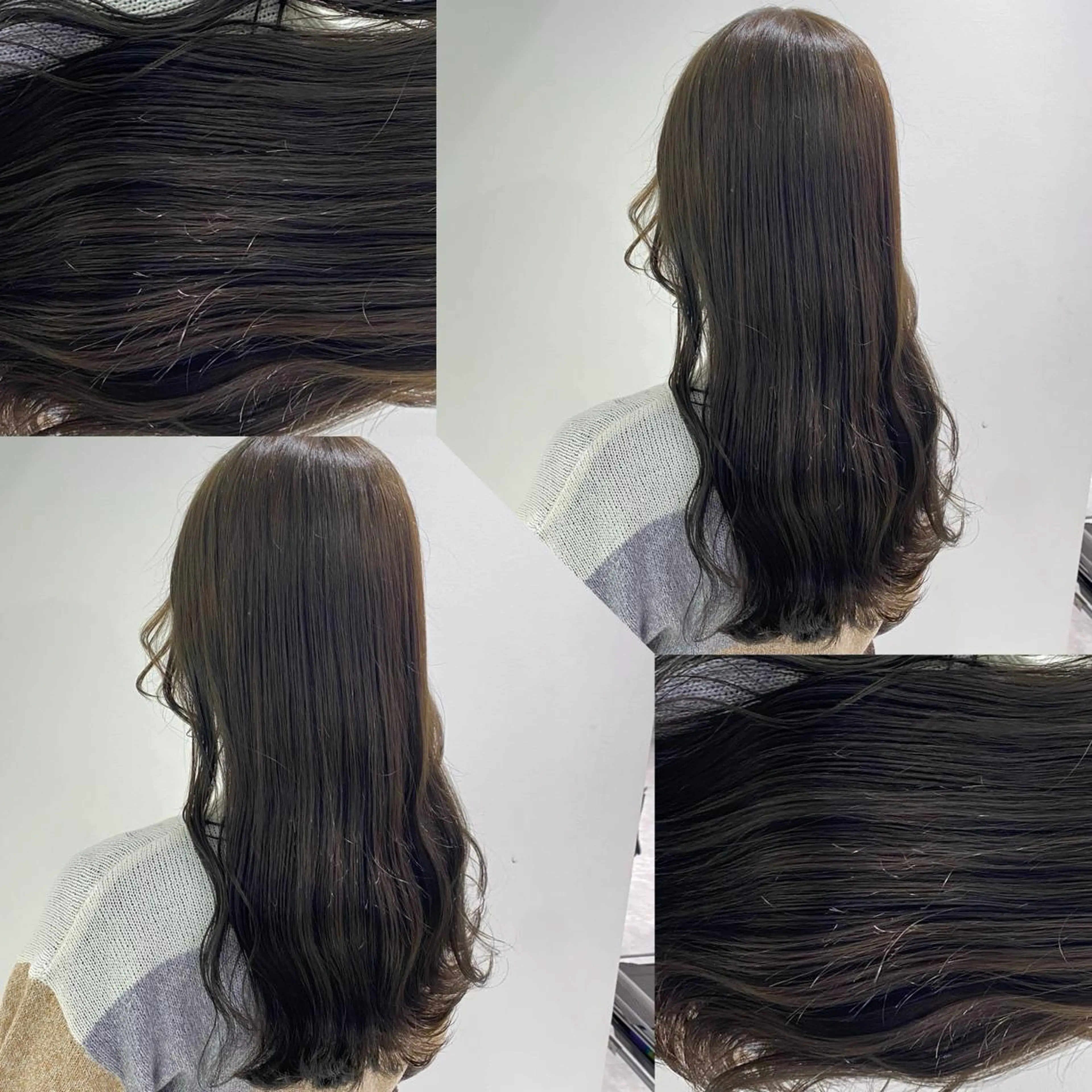 ミディアム カラー パーマ ヘアアレンジ ネイル マツエク・マツパ 韓国風ベージュ🤎 赤みなし🌿横浜🤎のヘアスタイル