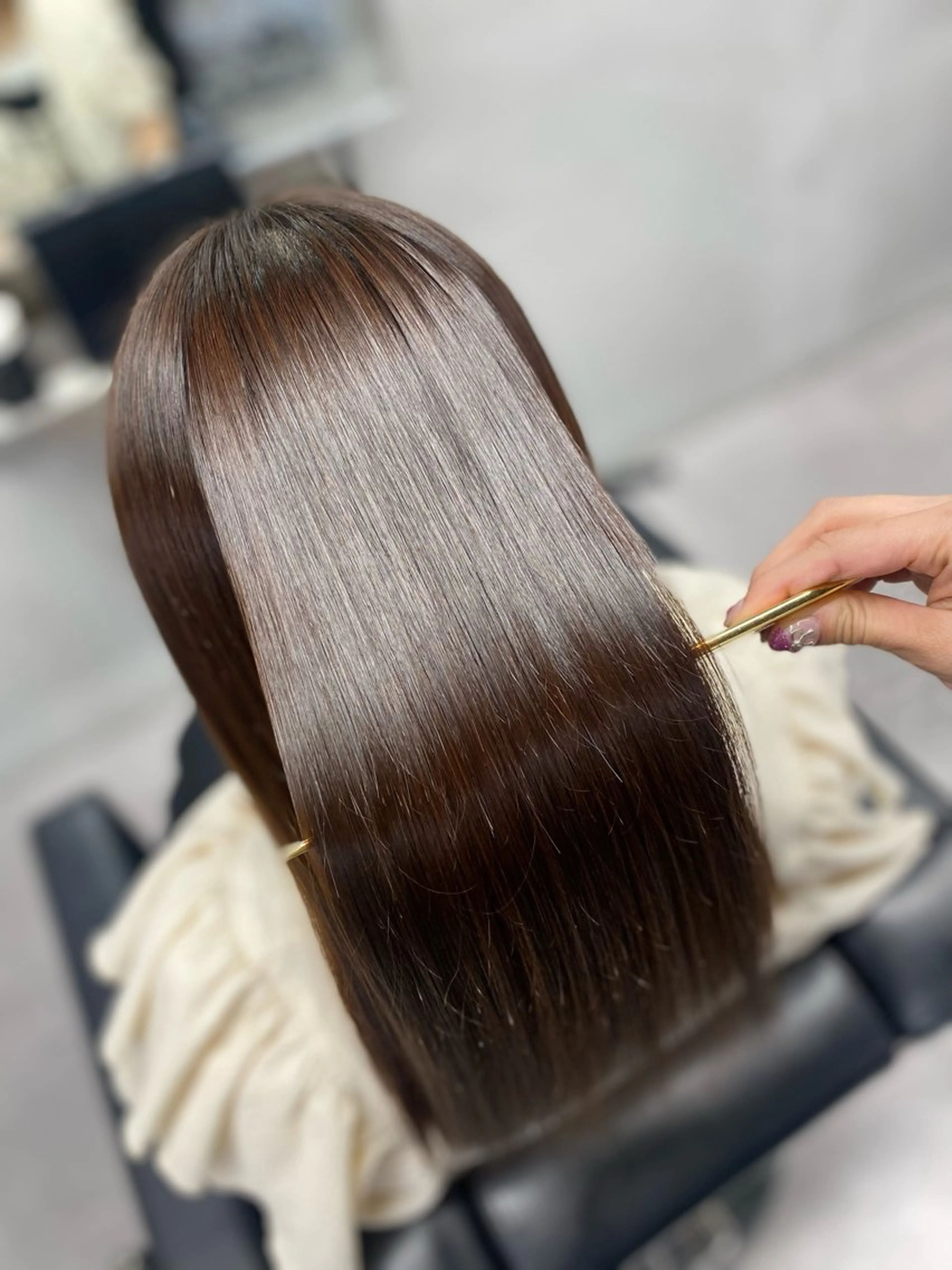 セミロング カット 縮毛矯正 トリートメント 艶髪/縮毛矯正 🫧辻野海羽のヘアスタイル