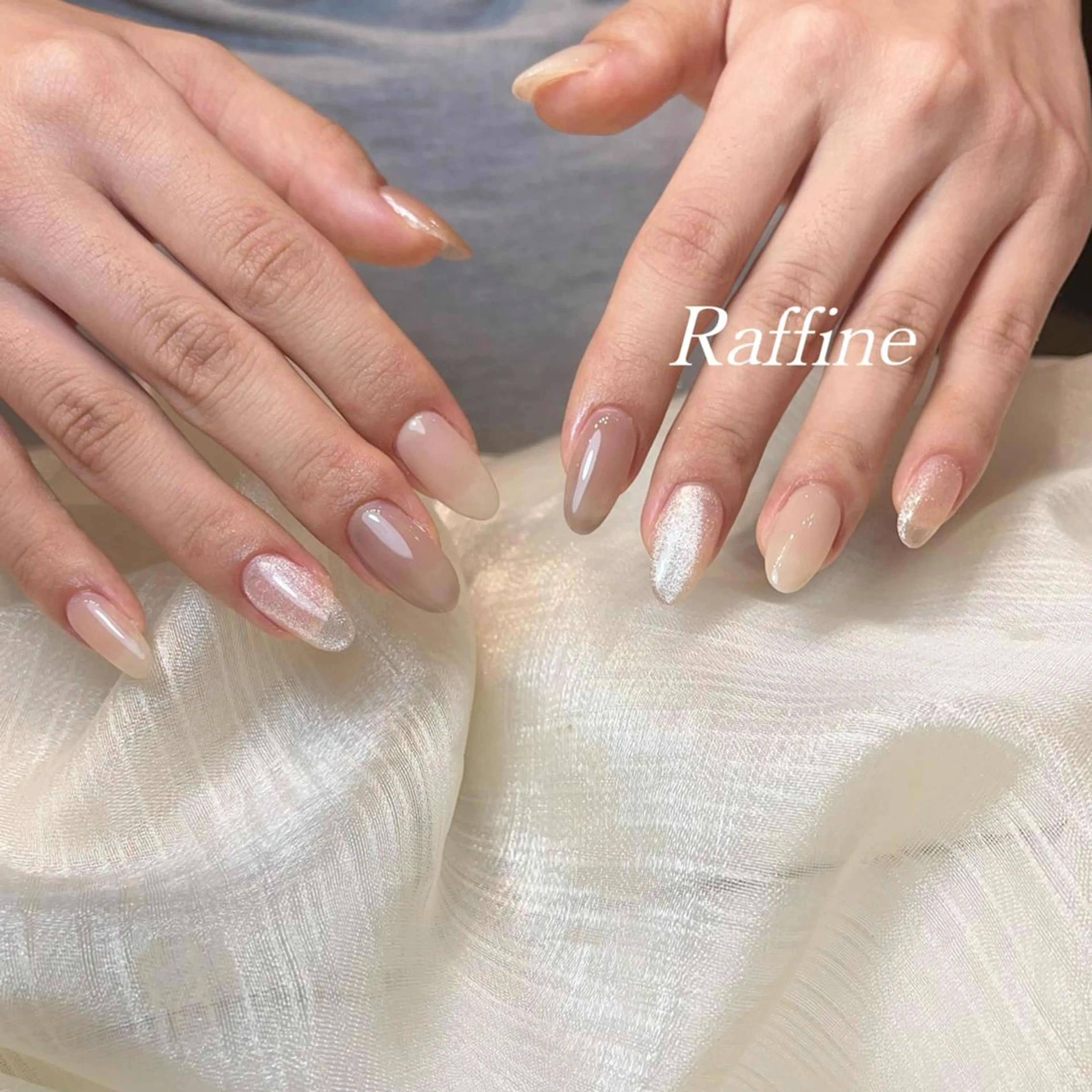 ネイル RAFFINE 月🦋🩵のネイルデザイン