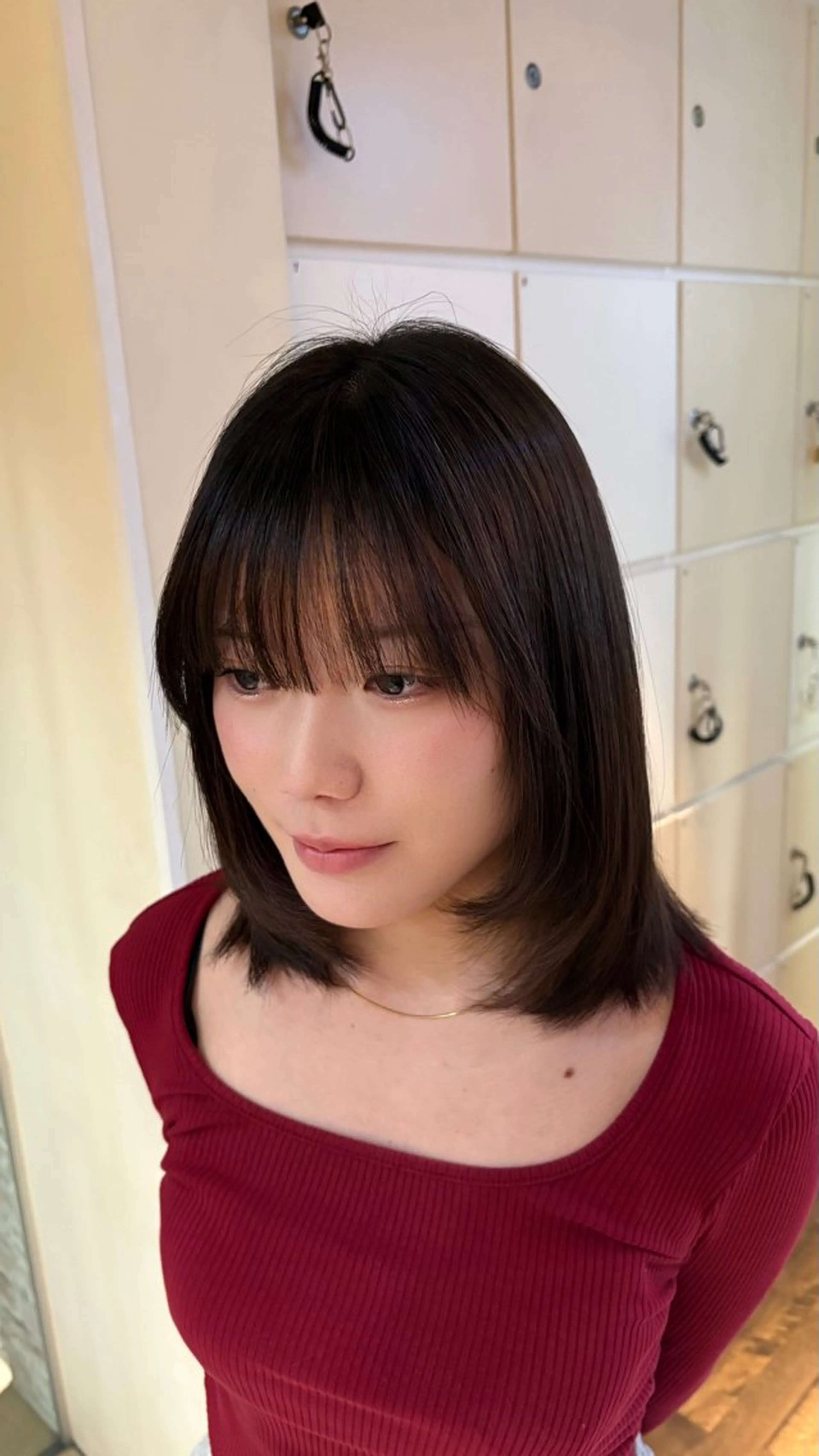 ミディアム パーマ ミディアムパーマ レイヤーカット ストレートパーマ LARANJE所属・北田 あいみのヘアスタイル