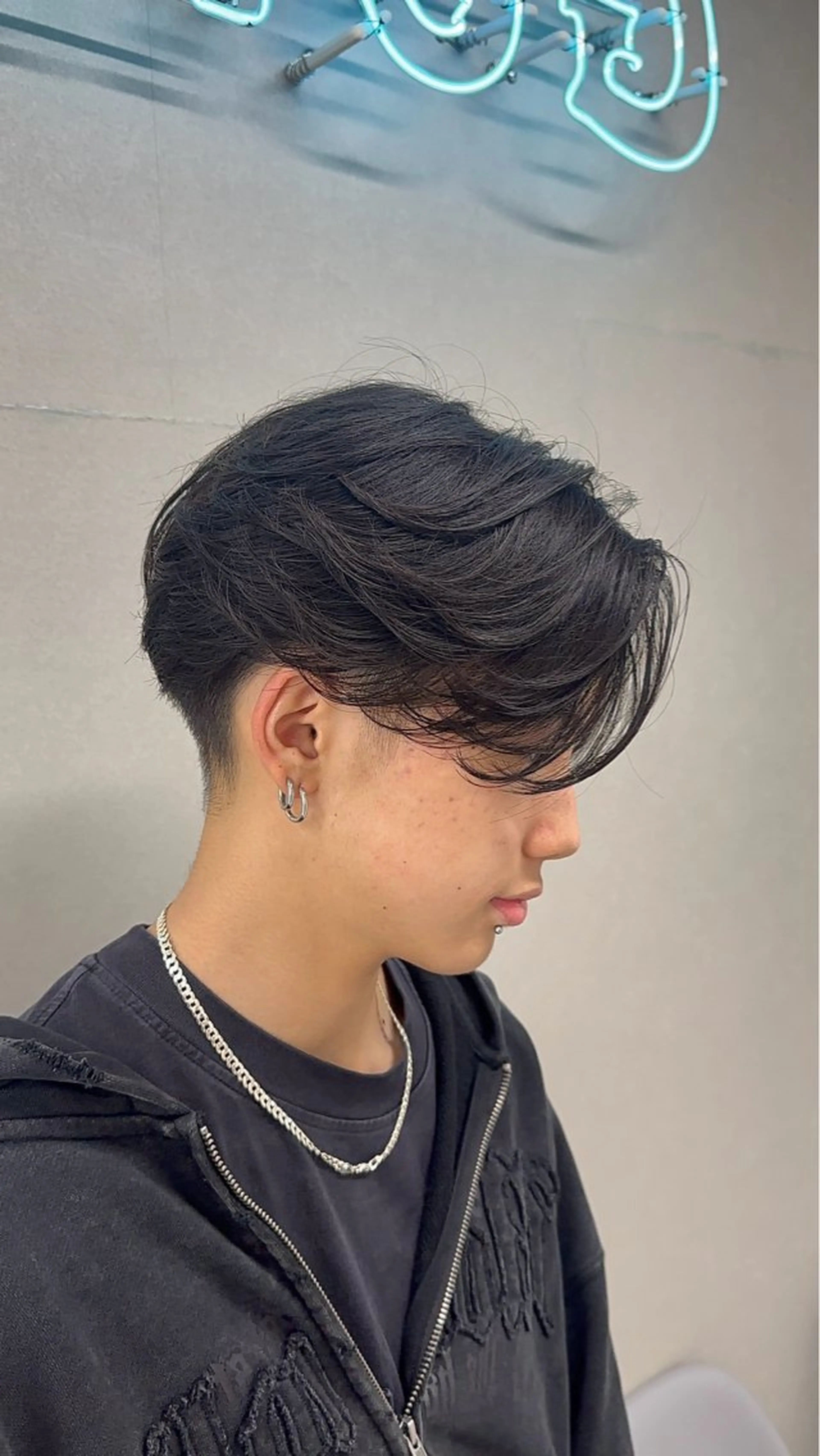 ミディアム パーマ メンズ カット パーマ ニュアンス/フェザー /ウルフ/伶馬のヘアスタイル