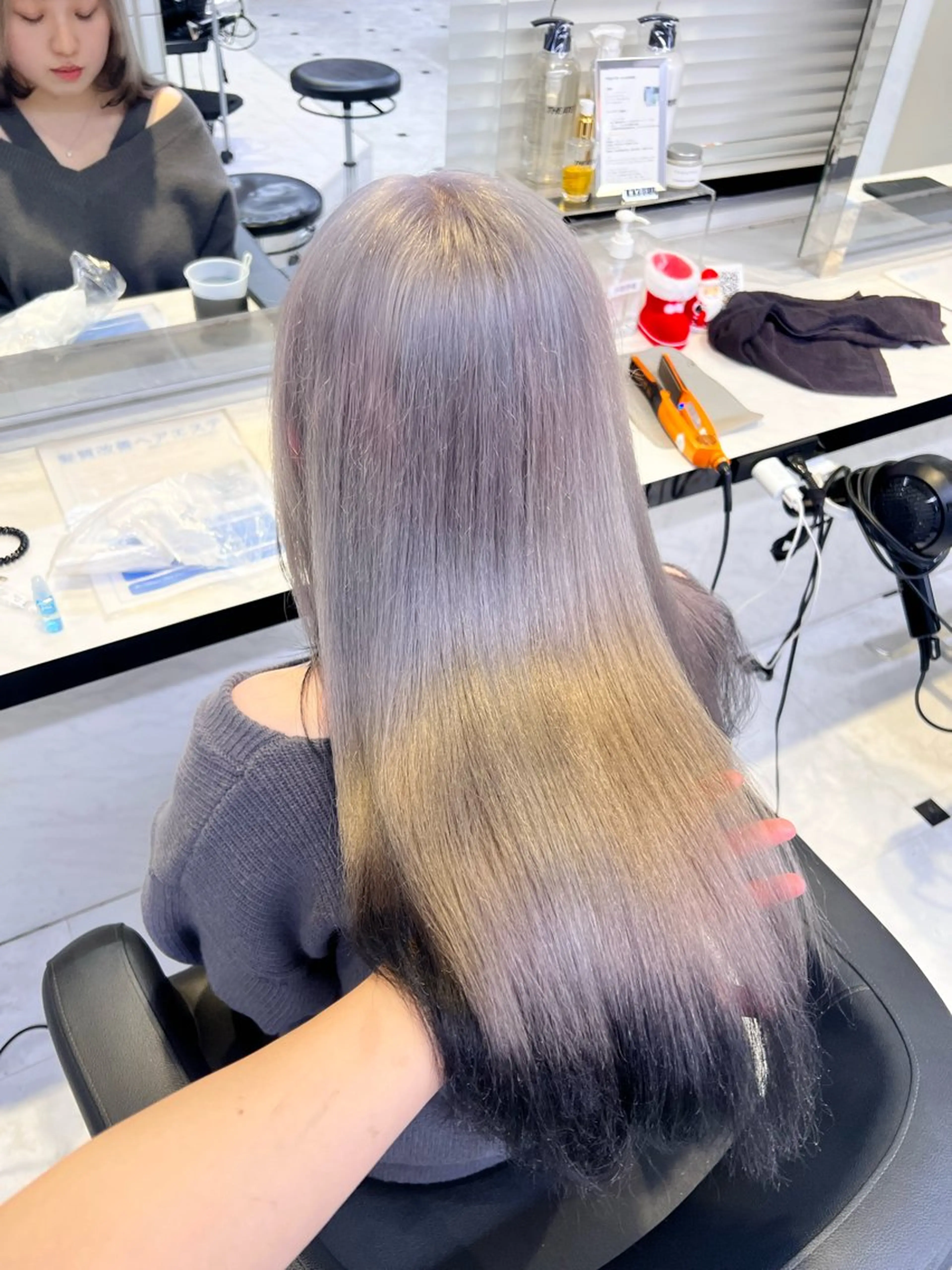 セミロング カラー ヘアアレンジ 💕上野美容師☁ ブリーチ💖サワのヘアスタイル