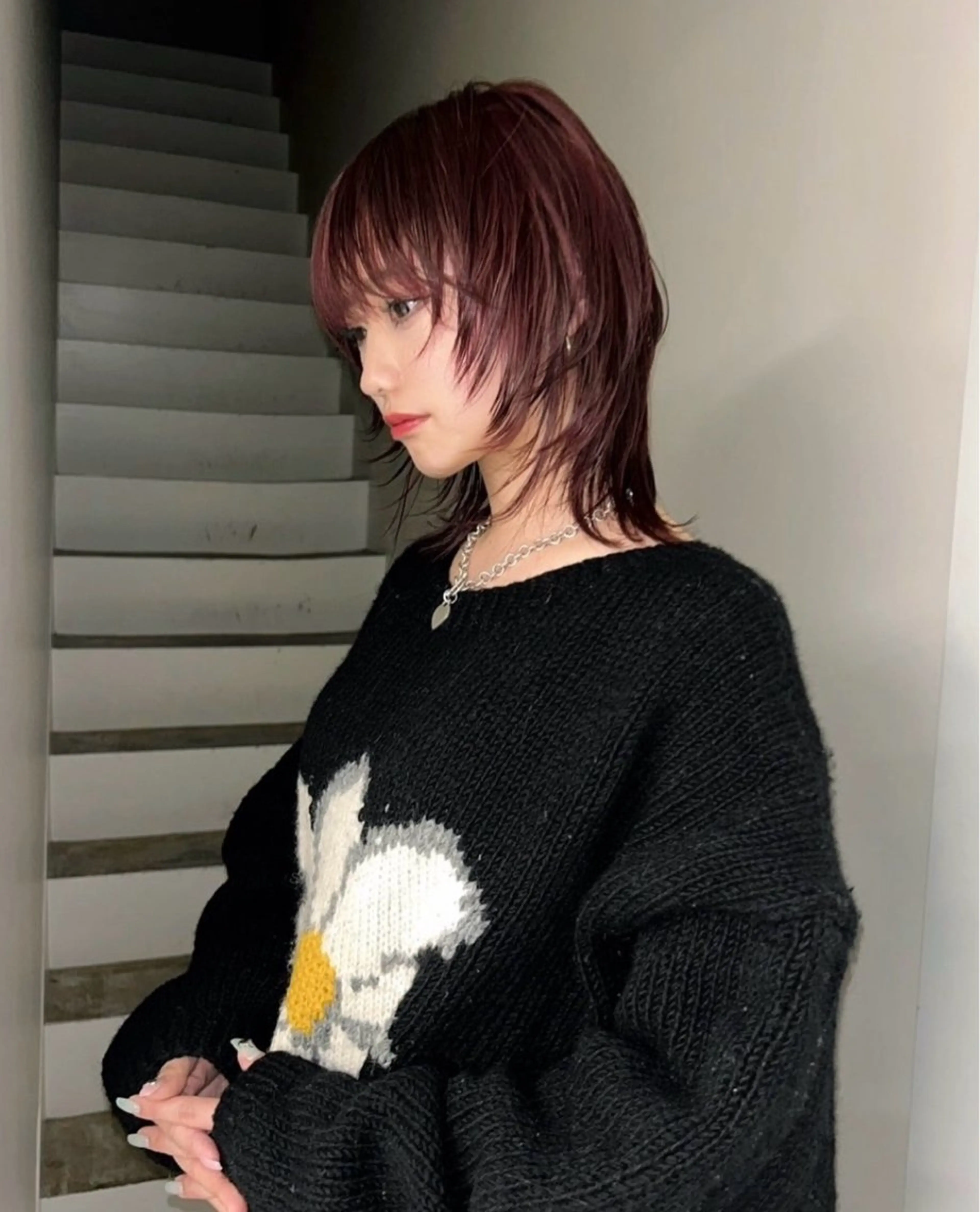 ミディアム カット 松原 朱里のヘアスタイル