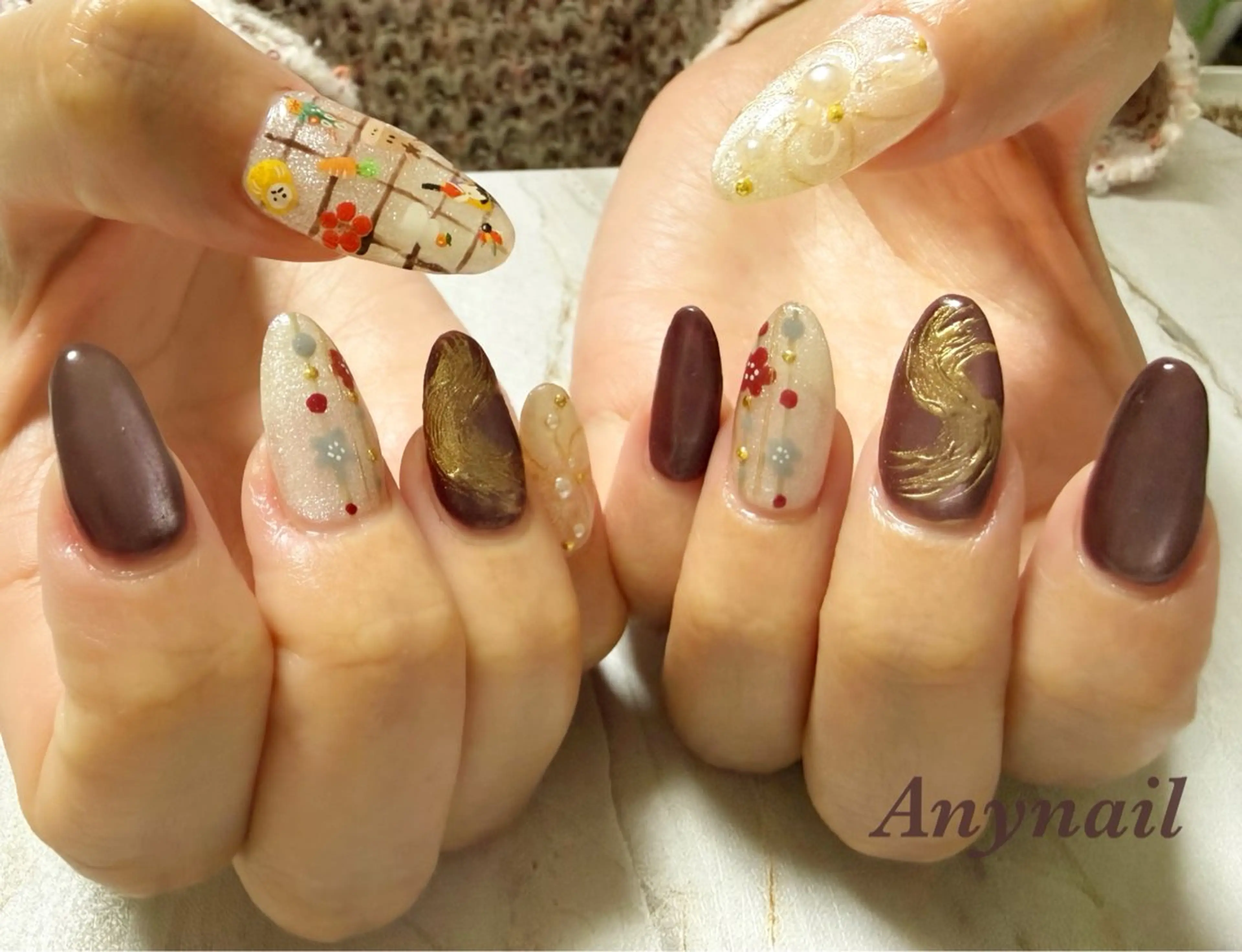 ネイル ブルー マグネットネイル ミラーネイル 冬ネイル 岩澤 恵子のネイルデザイン