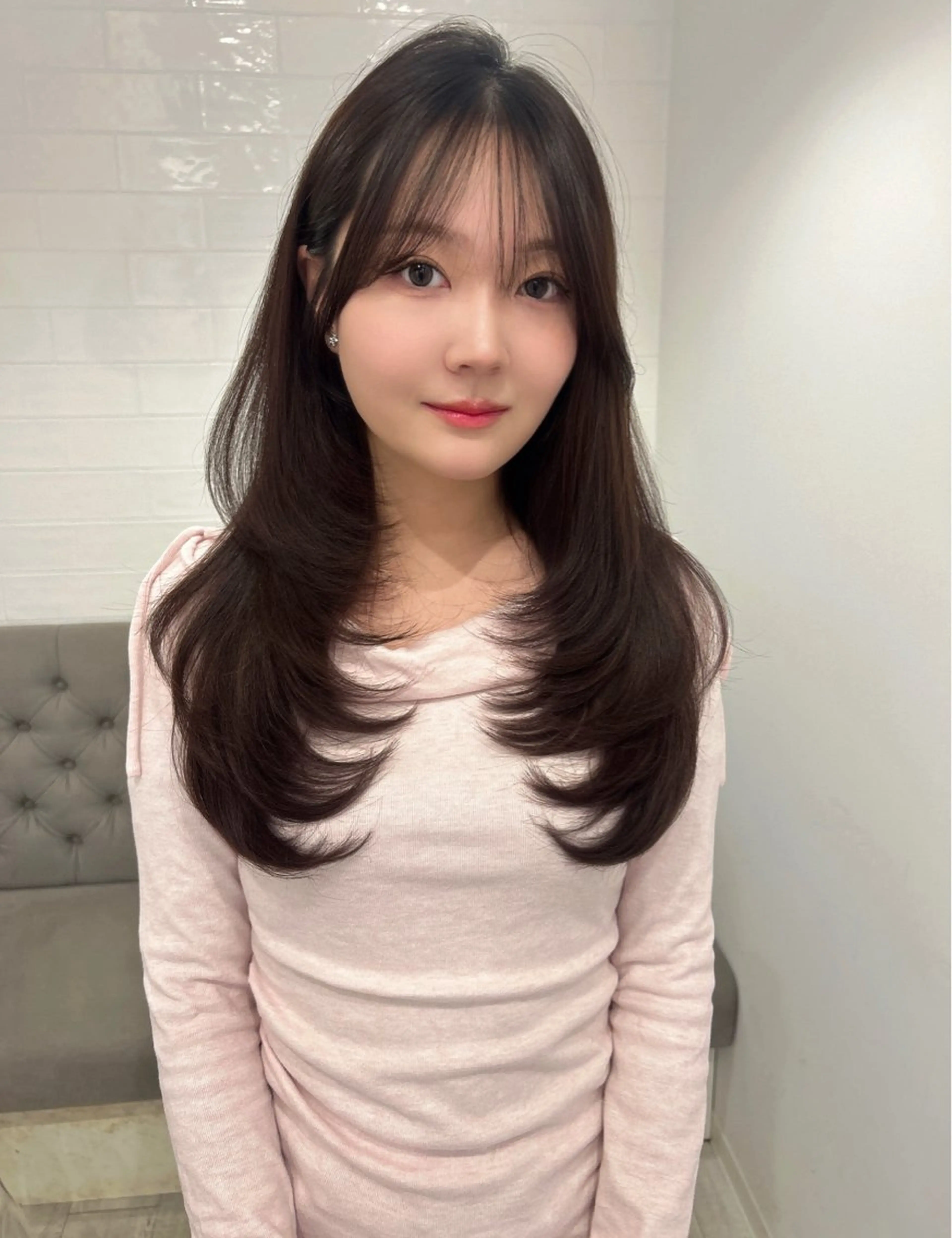 ロング カラー カット ヘアカラー トリートメント レイヤーカット/長岡 グレージュ/マユ🎀のヘアスタイル