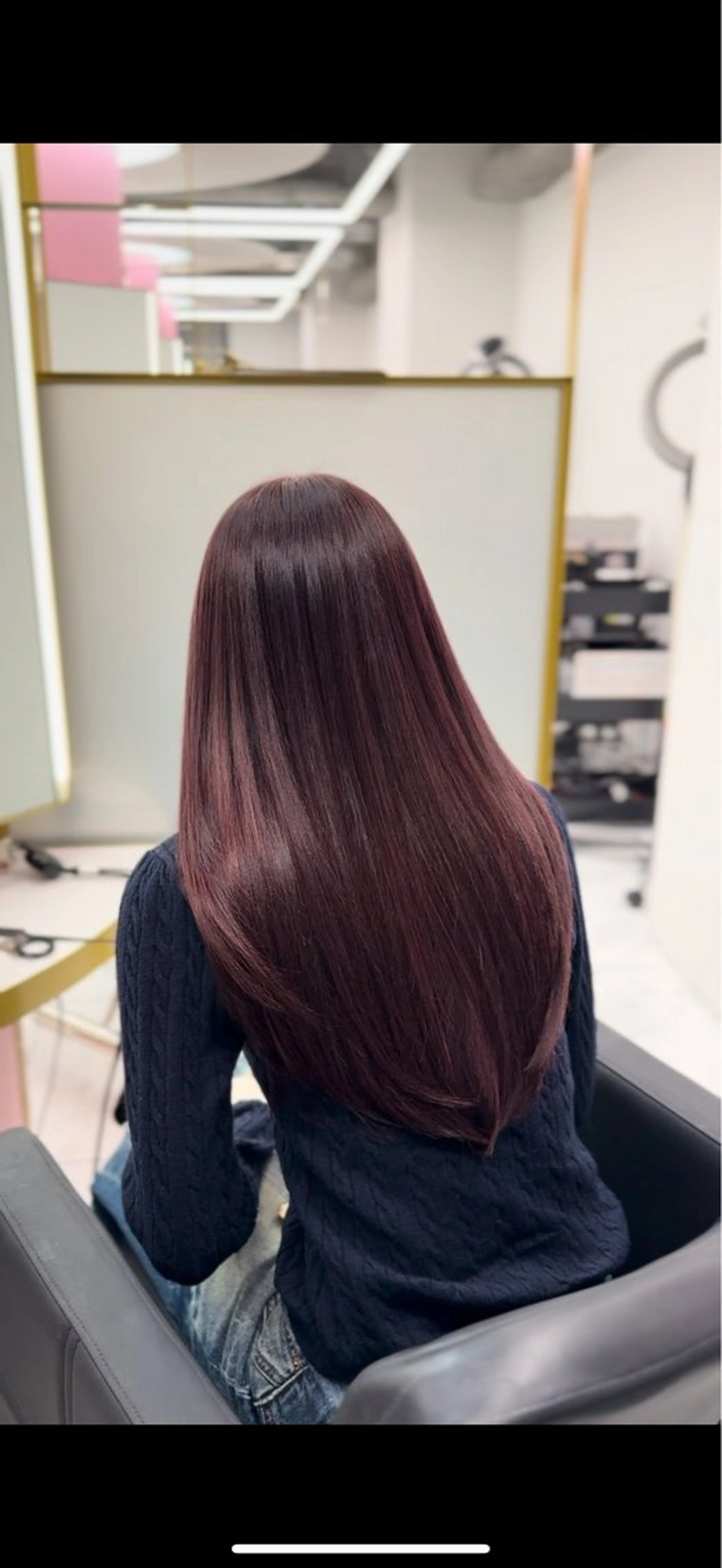 ロング カラー ボルドーカラー ヘアカラー トリートメント 🍒暖色🍒ブリーチ なしカラー/たくみ。のヘアスタイル