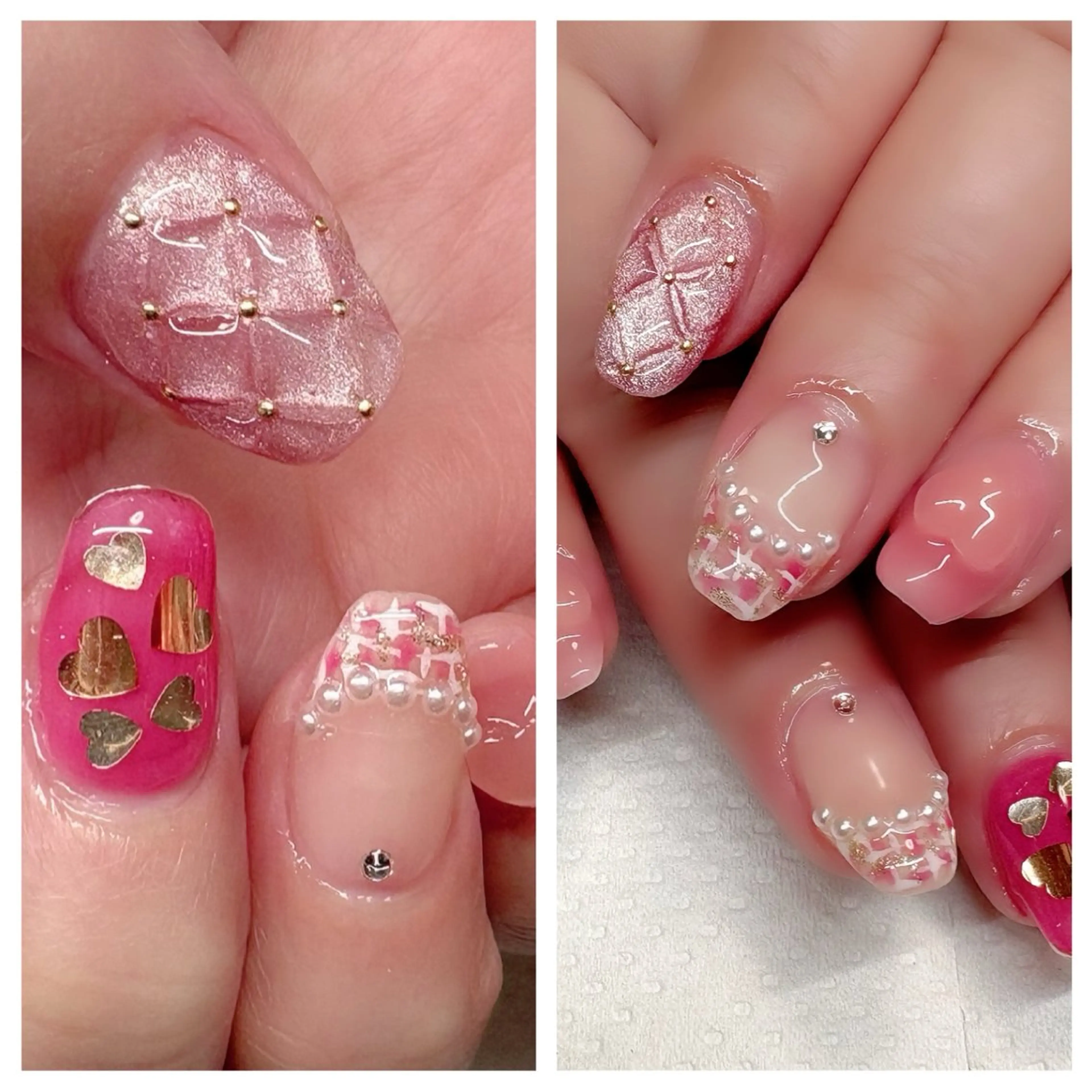 ネイル アートネイル ジェルネイル ハート ツイードネイル UVネイル ハンドネイル Eye nailのネイルデザイン