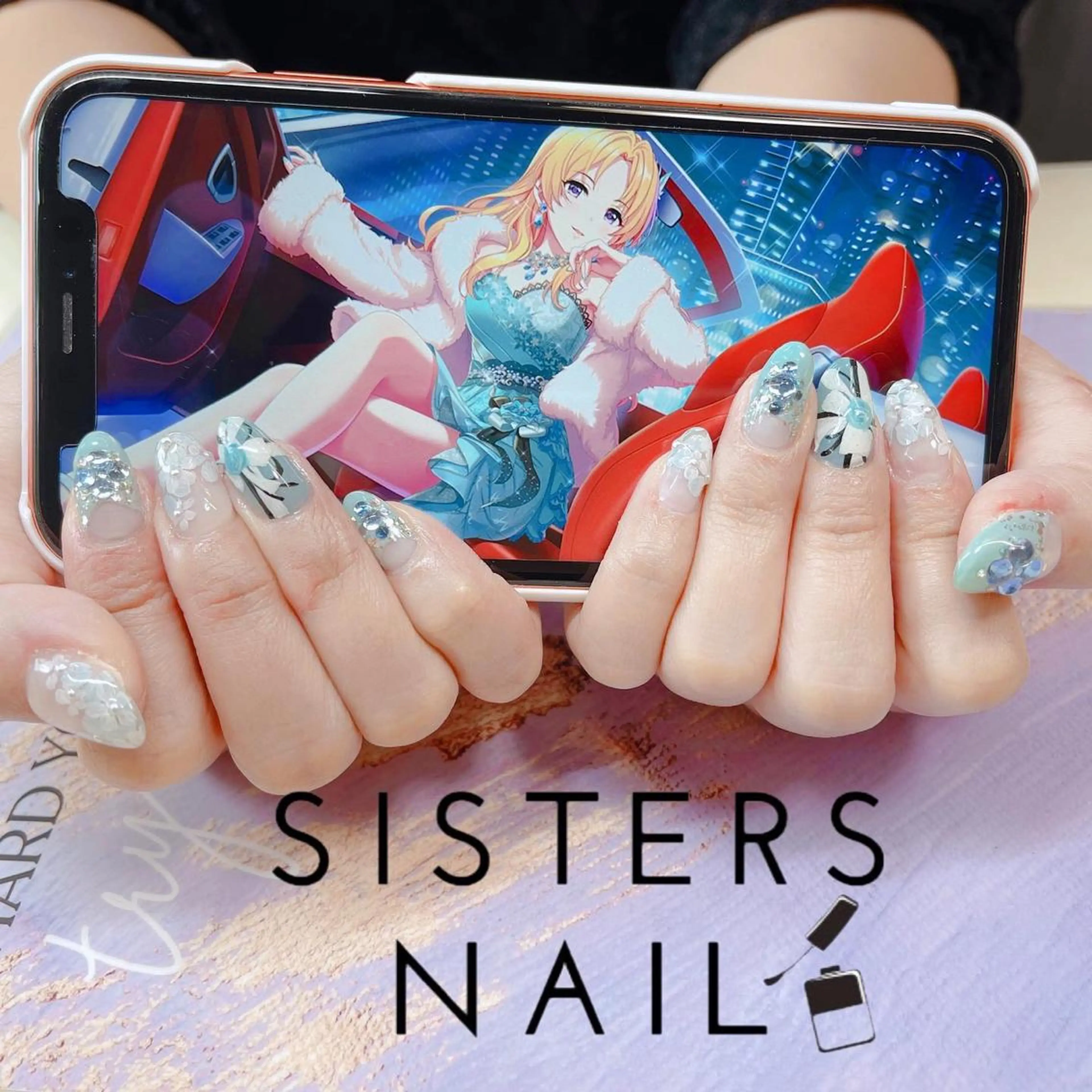 ネイル アートネイル フラワーネイル 冬ネイル sisters nail.fのネイルデザイン
