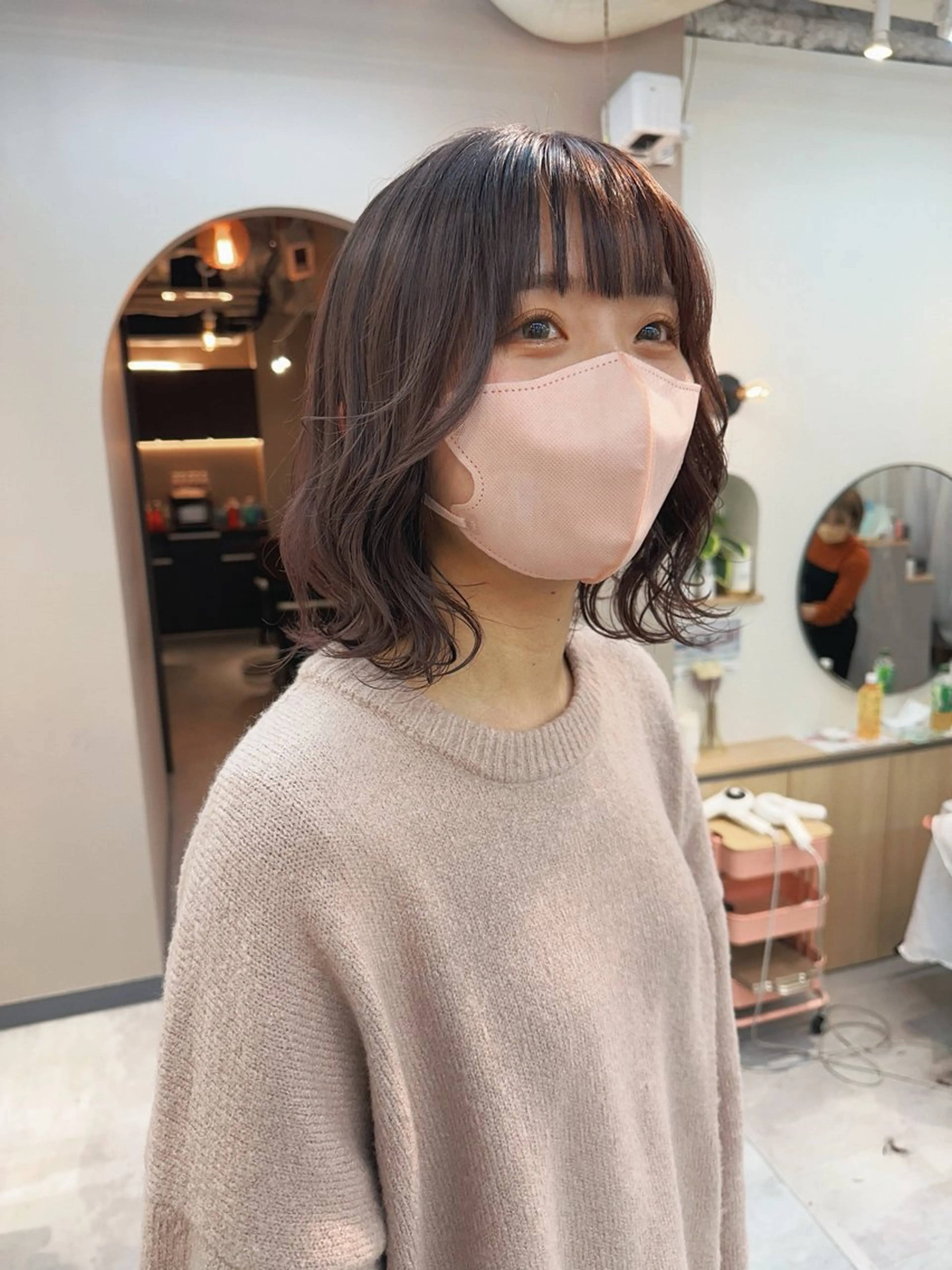 ミディアム カラー ヘアカラー レイヤー/顔周り /いいぬまみかのヘアスタイル