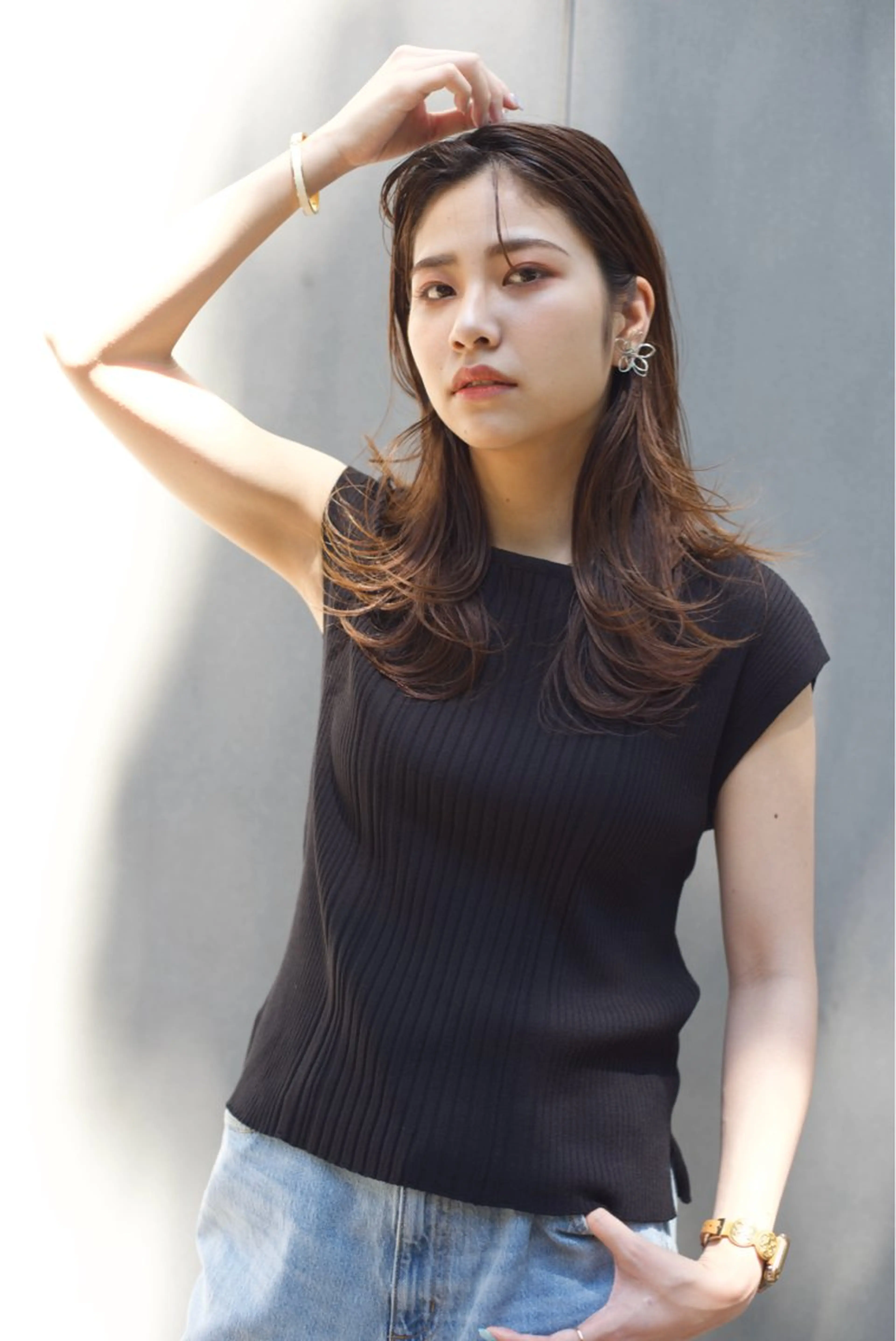 ミディアム カット ヘアカラー トリートメント hoNua. 栄/透明感カラーのヘアスタイル