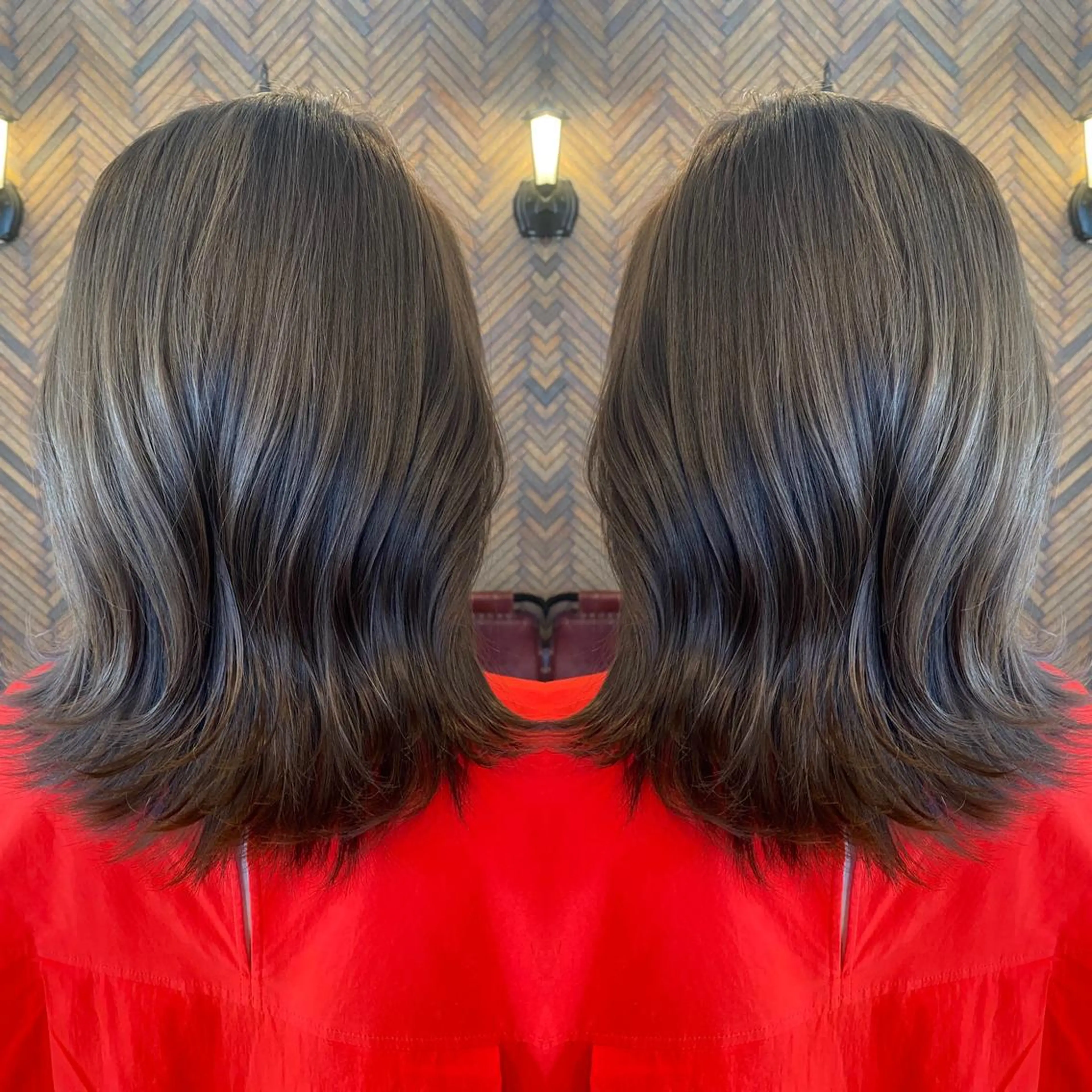 セミロング カラー ヘアカラー トリートメント ヘッドスパ tocca 💜石田愛結💜のヘアスタイル