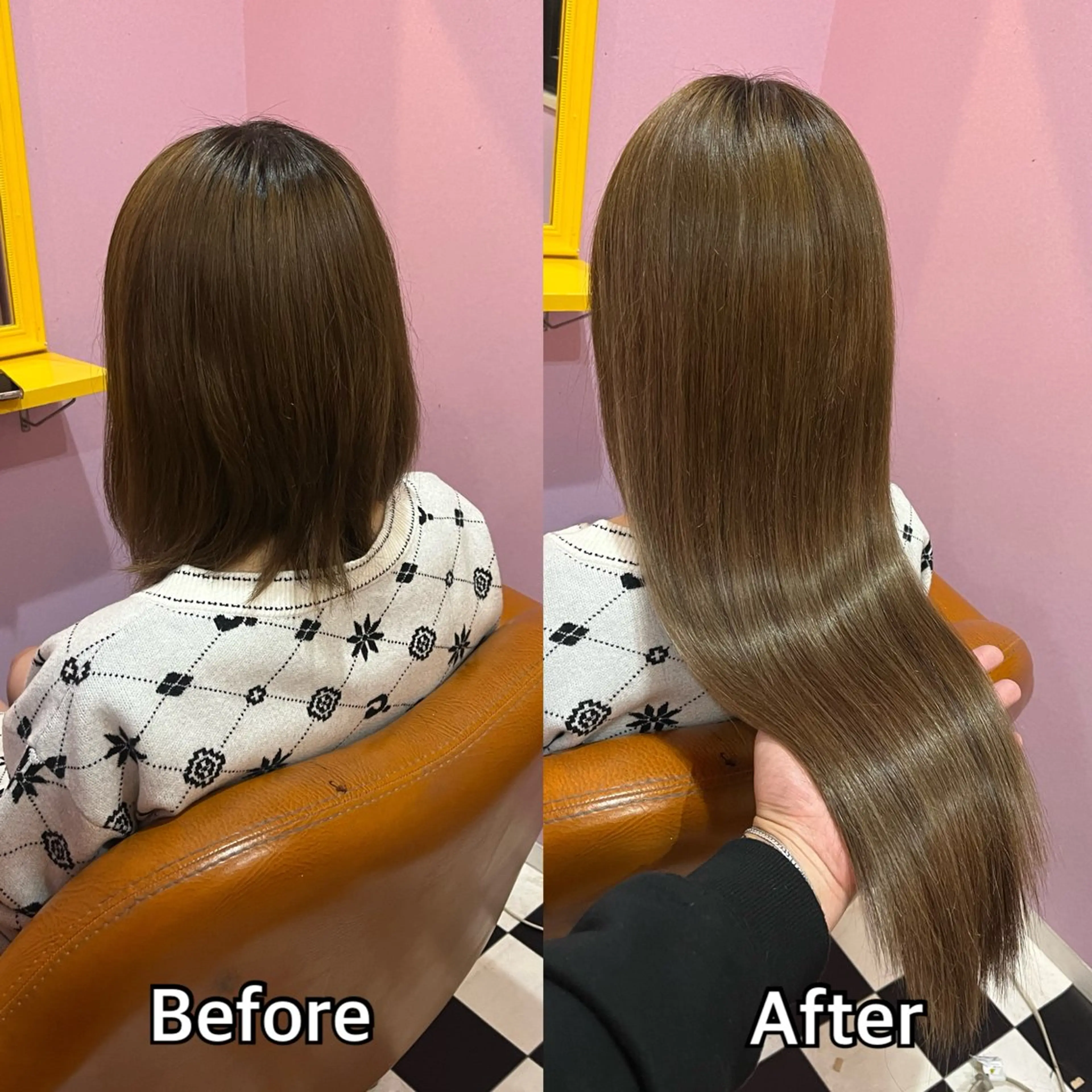 ロング エクステ シール＋ちび編み込み エクステ梅田🐨のヘアスタイル