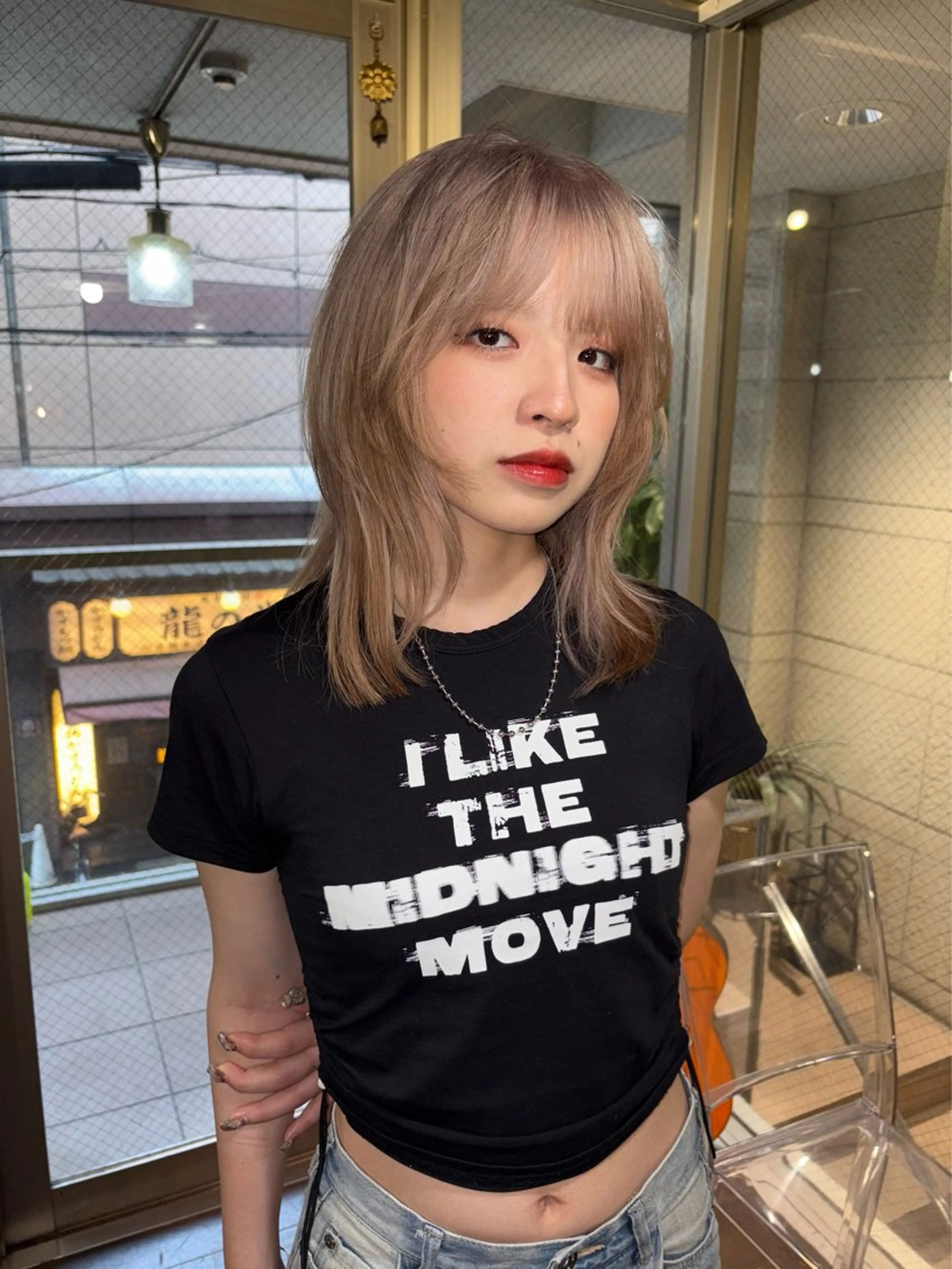 ミディアム カラー ベージュカラー ブロンド ブロンドベージュ カット ヘアカラー givet所属・心斎橋/デザインカラ ー/海外風/ナツミのヘアスタイル